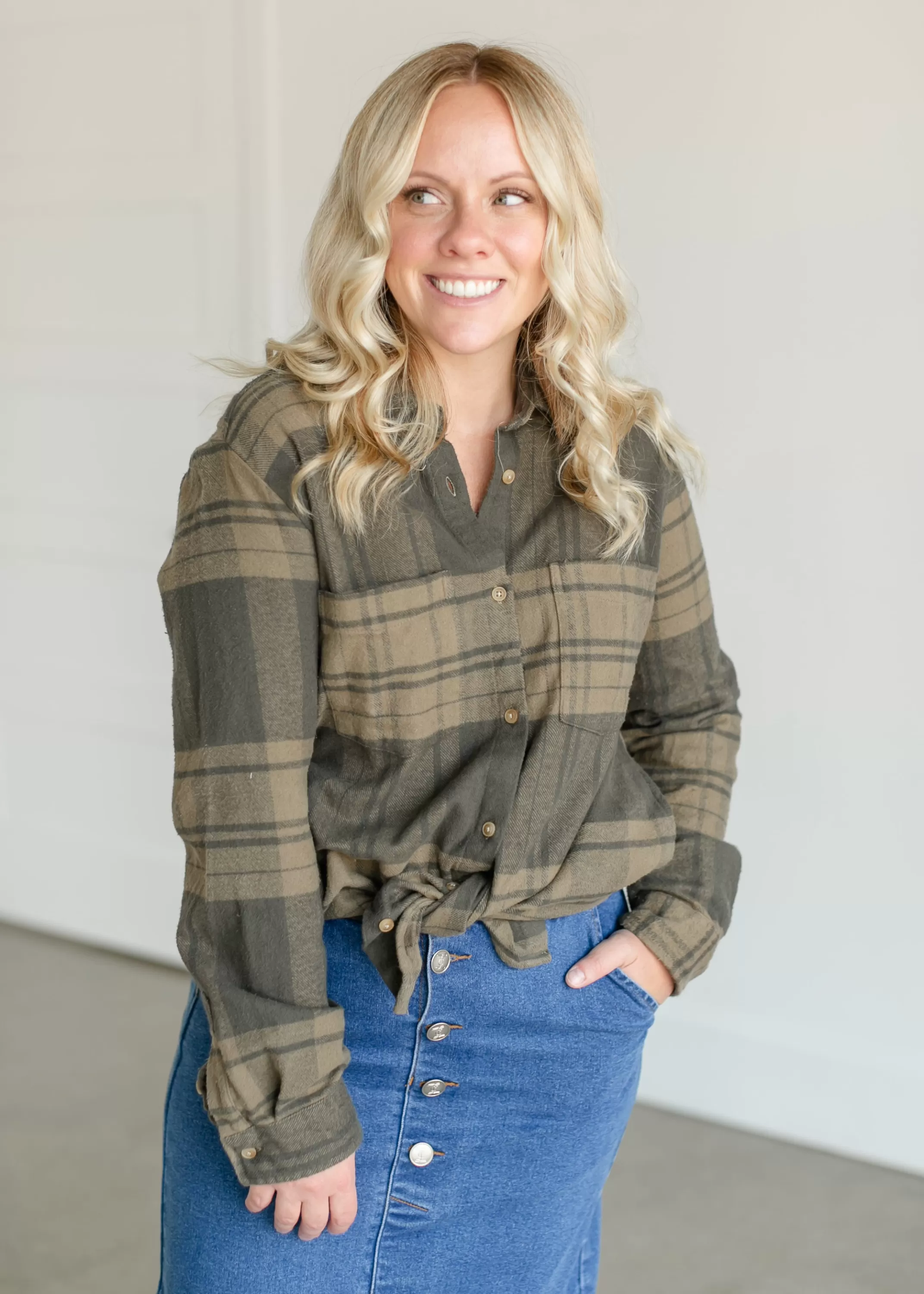 Shop Alice Plaid Button Up Top Women Nursing Friendly