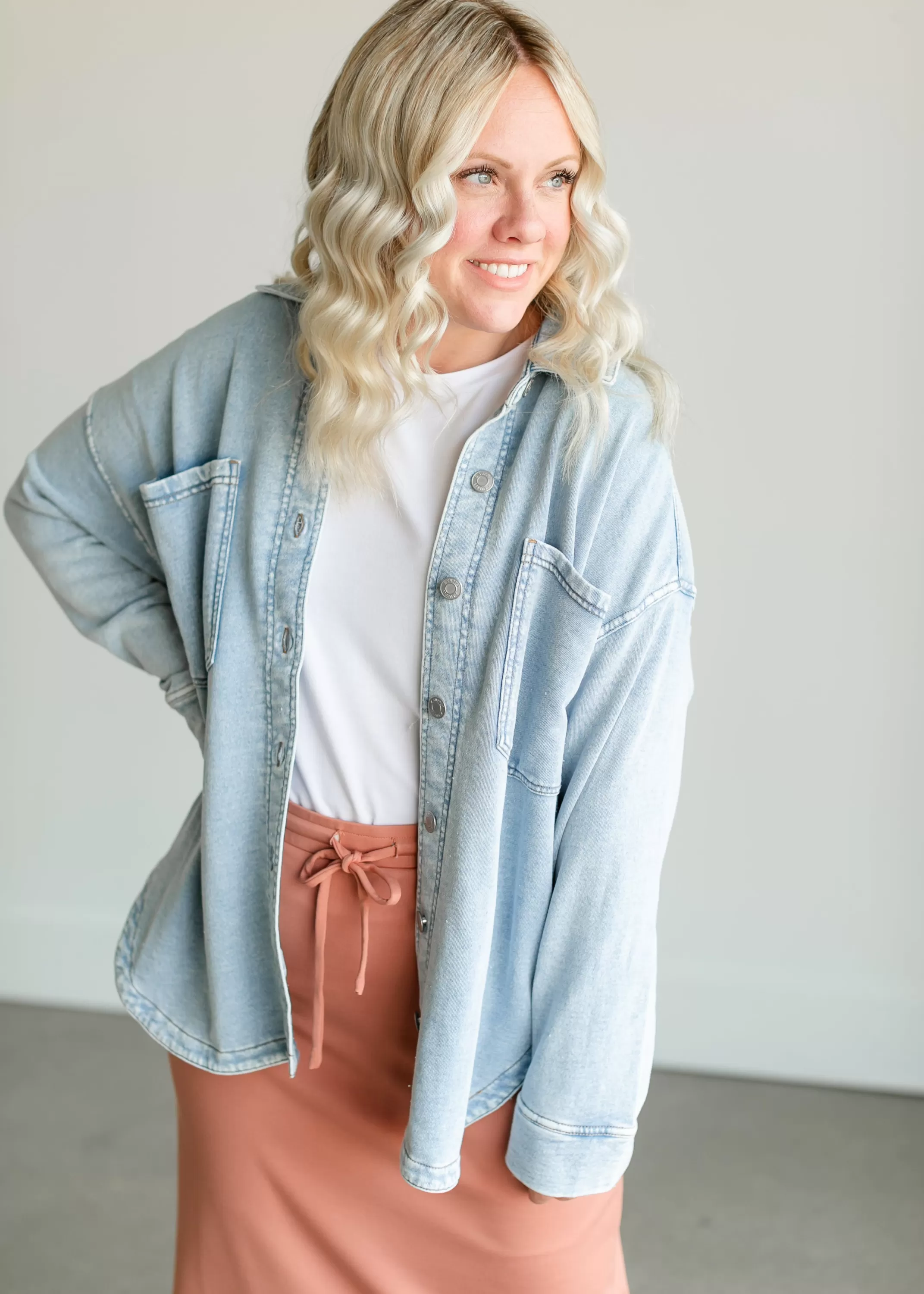 Sale All Day Knit Denim Jacket Women Nursing Friendly