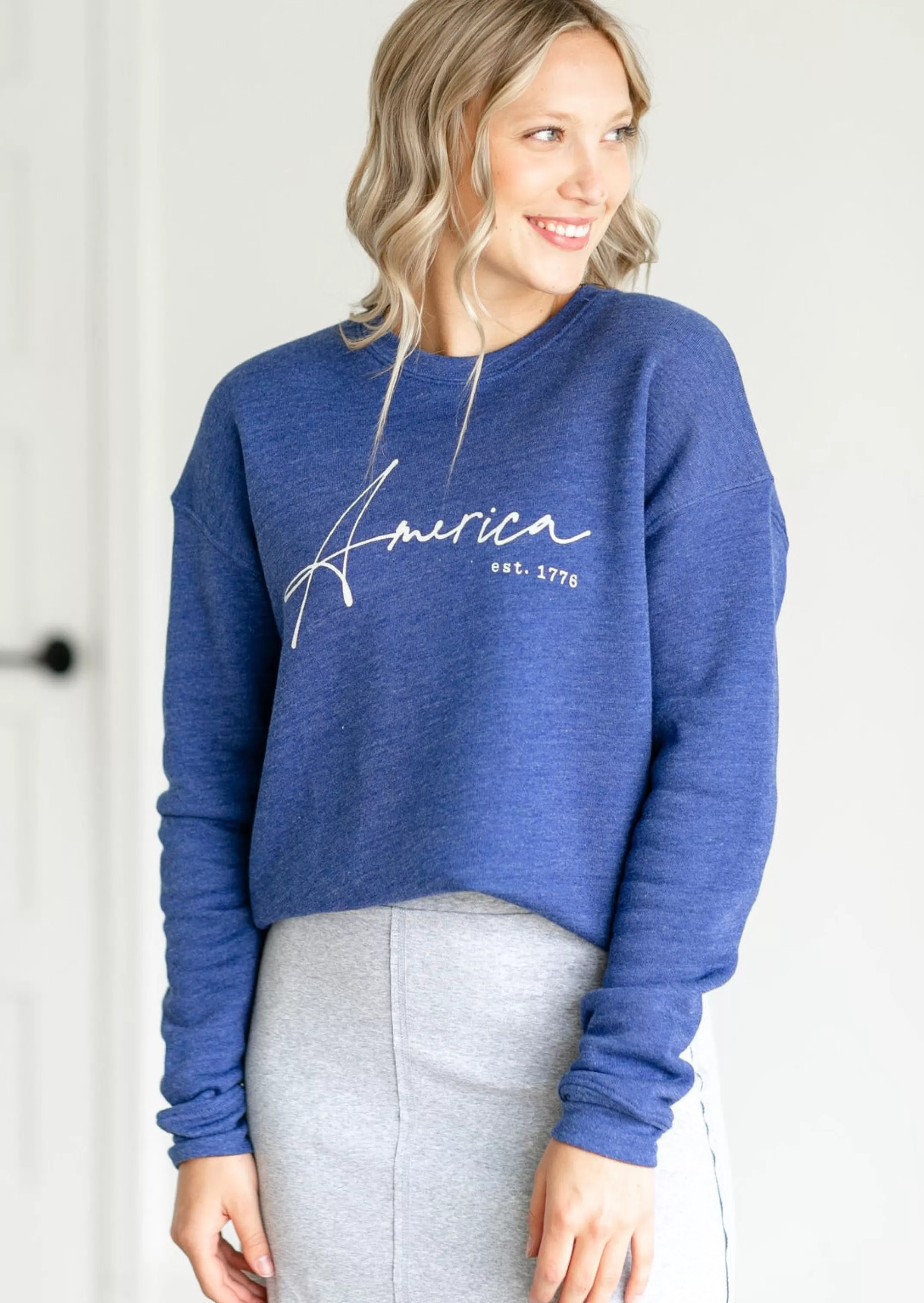 Sale America 1776 Graphic Sweatshirt Women Long Sleeve