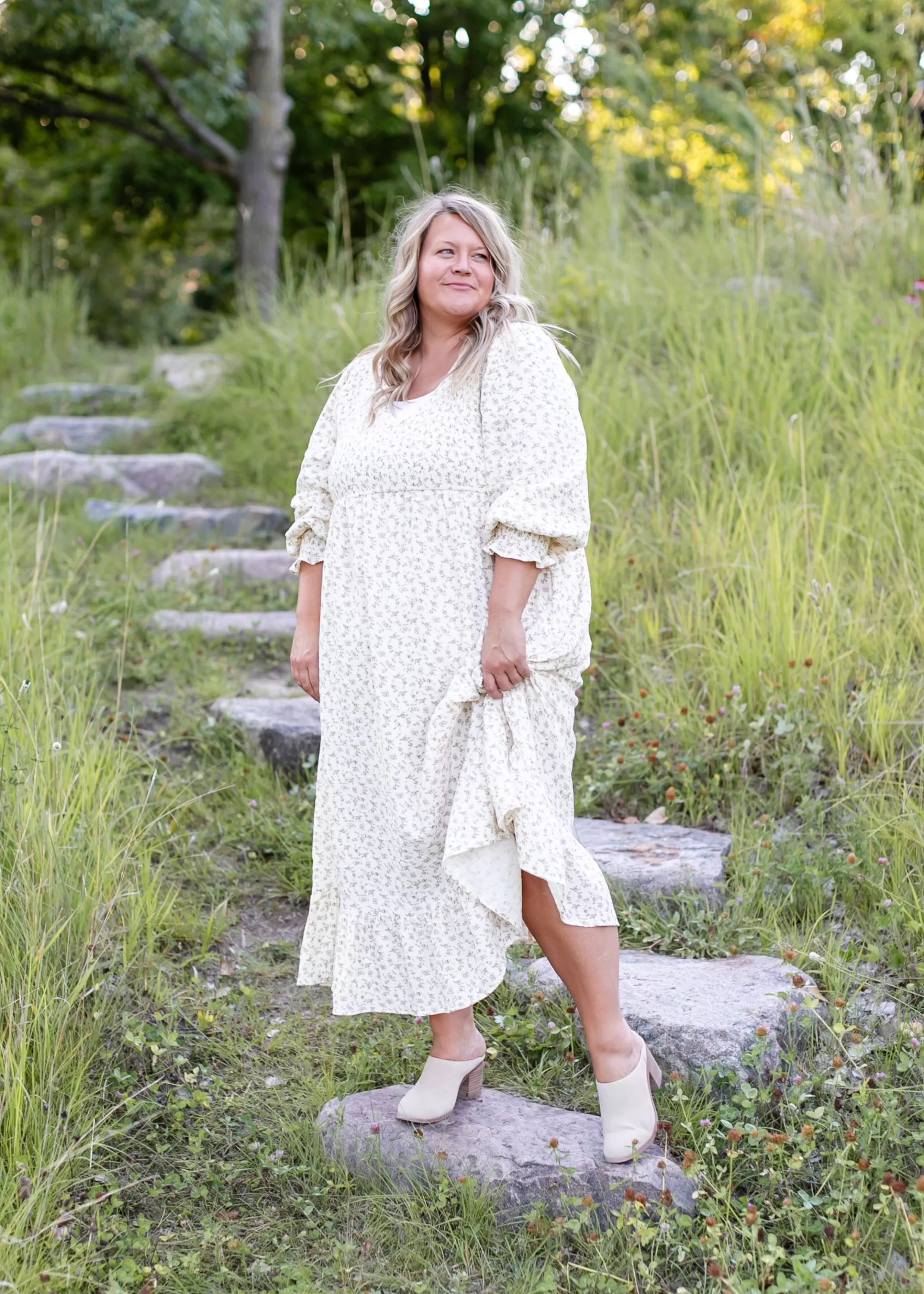 Online Ariella Long Sleeve Floral Smocked Maxi Dress Women Plus Size