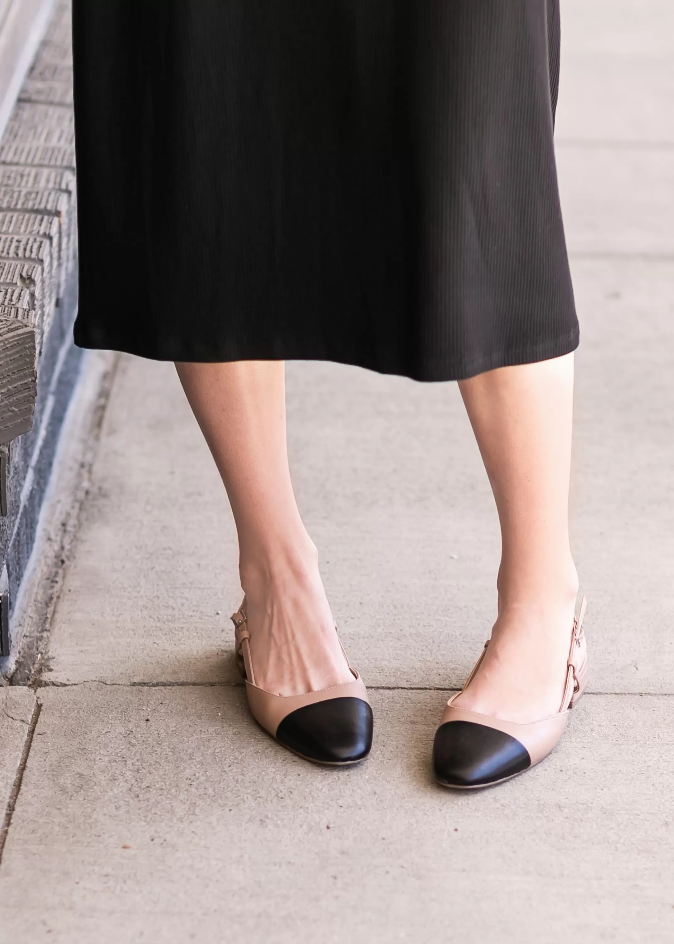 Store Belinda Tan Leather Slingback Flats Women Shoes
