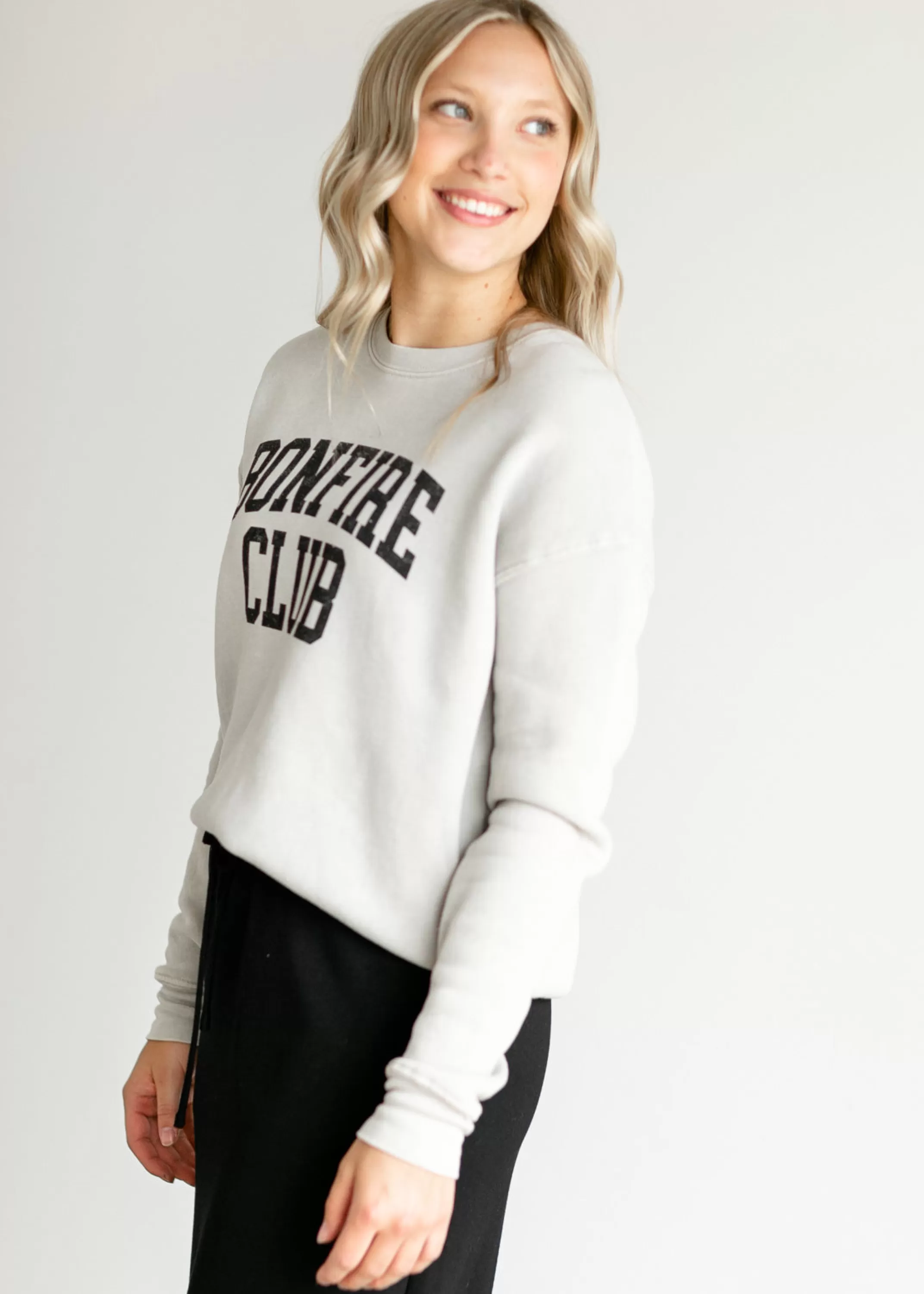 Best Bonfire Club Crewneck Sweatshirt Women Long Sleeve