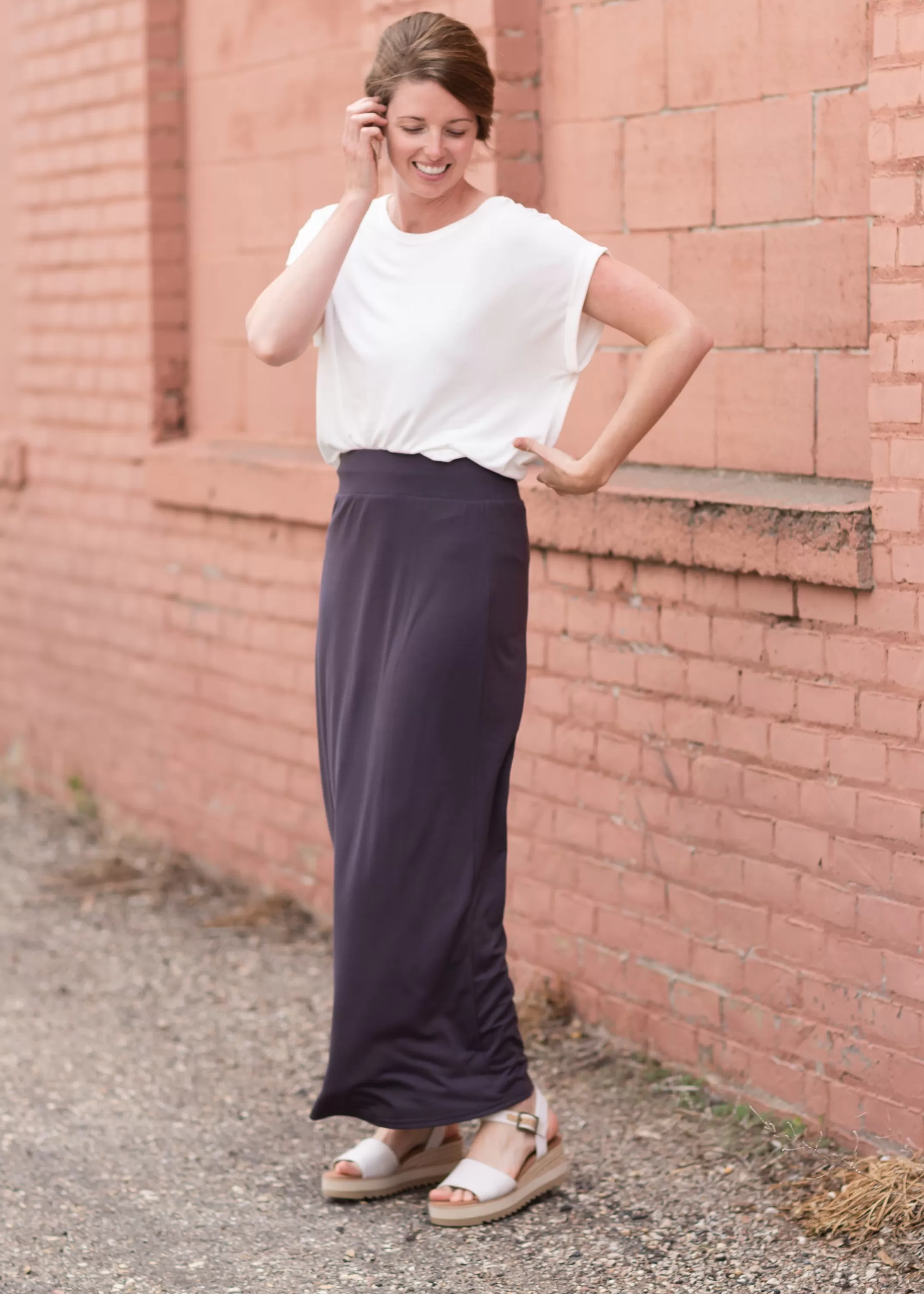 Cheap Clarise Premium Knit Maxi Skirt Women Plus Size