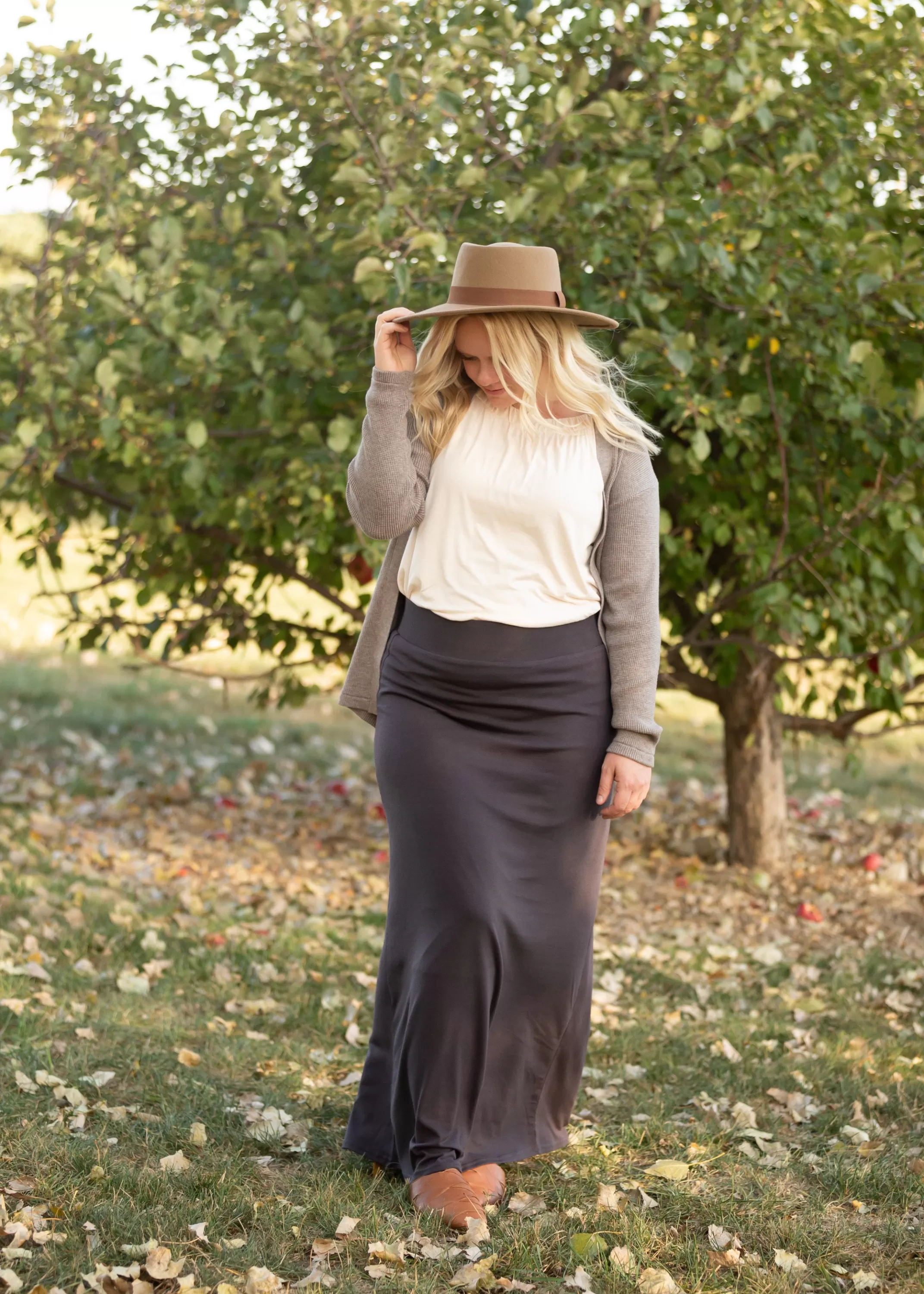 Cheap Clarise Premium Knit Maxi Skirt Women Plus Size