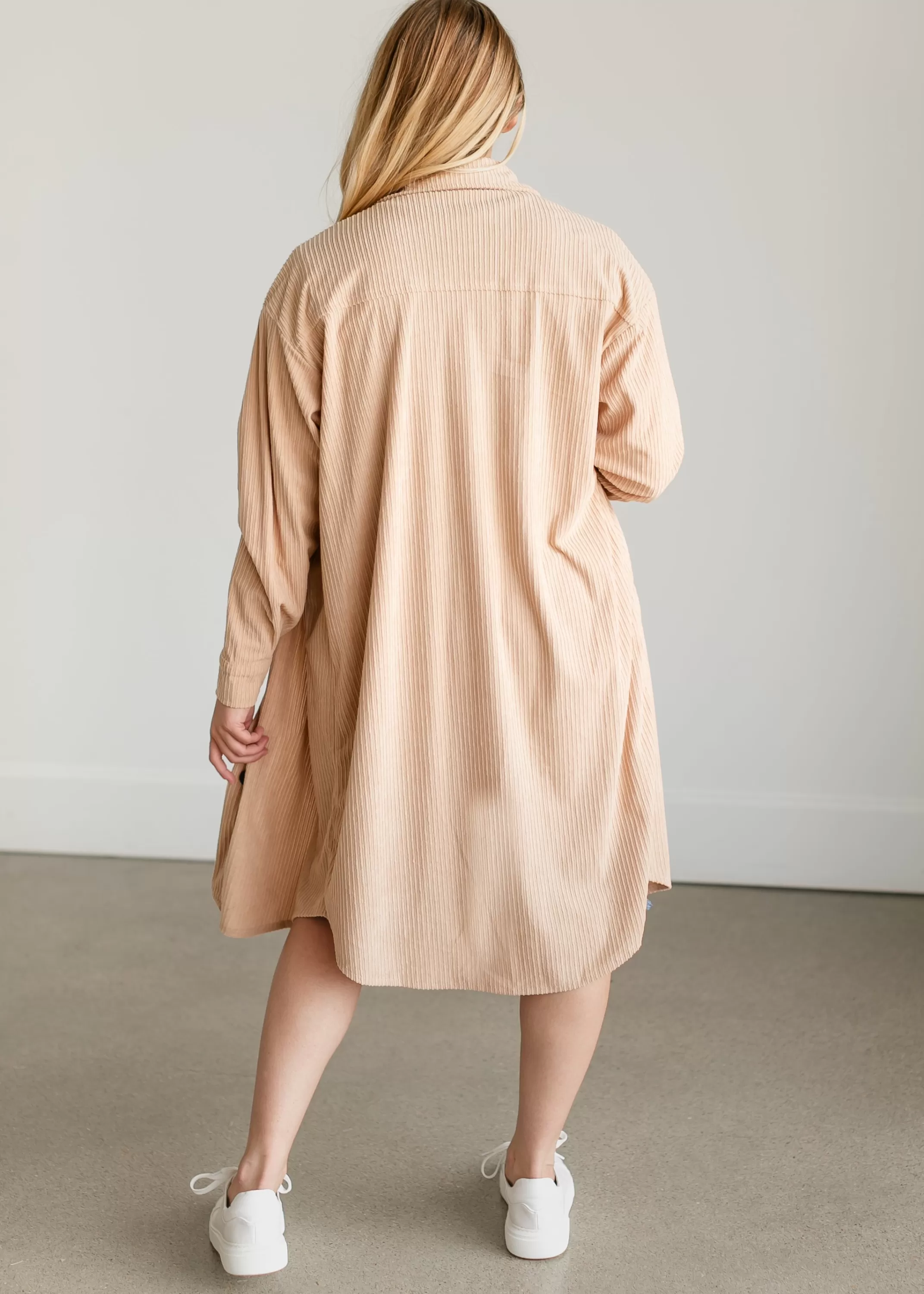 Store Corduroy Duster Long Shacket Women Nursing Friendly