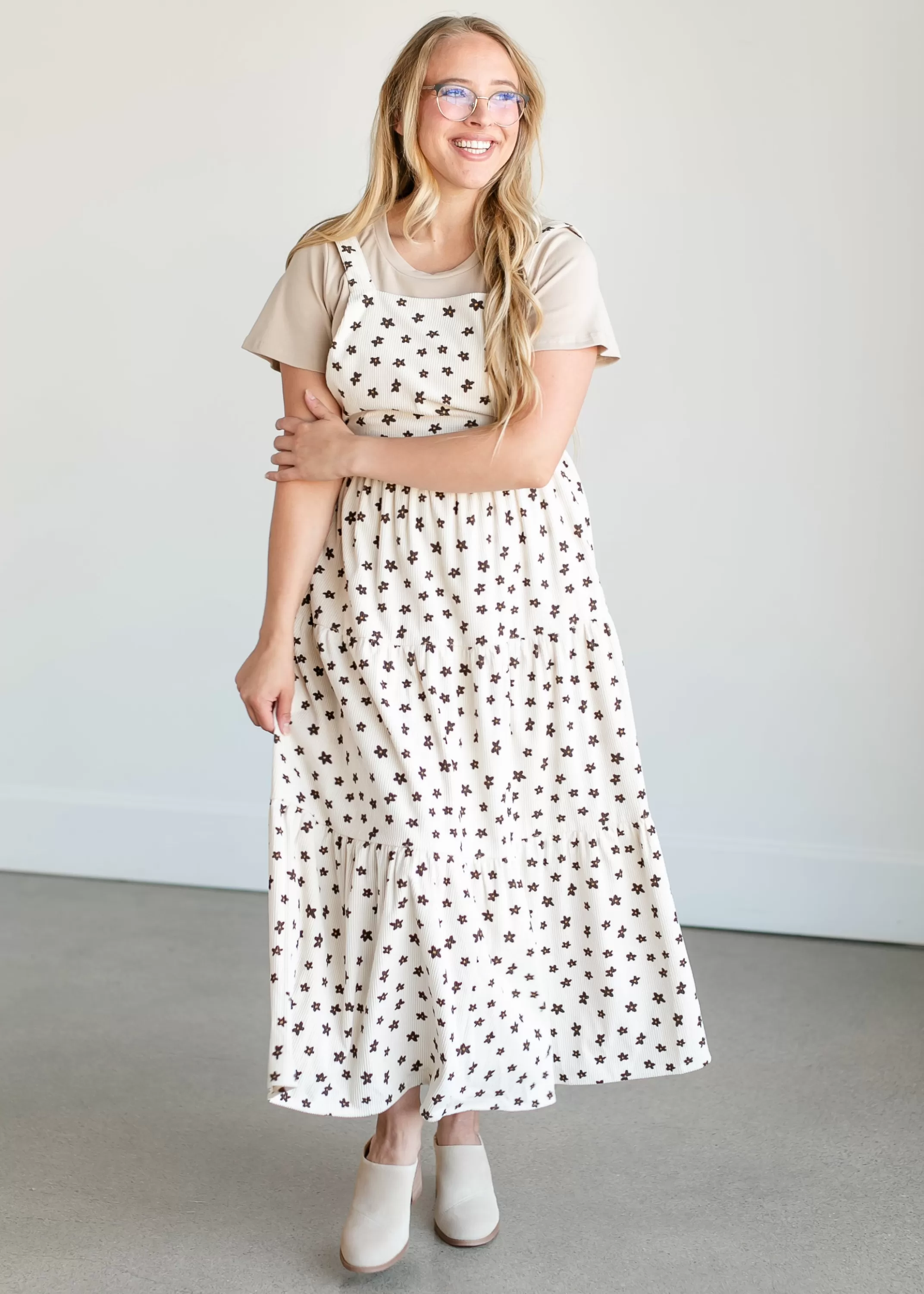 Online Corduroy Floral Overall Maxi Dress Women Nursing Friendly