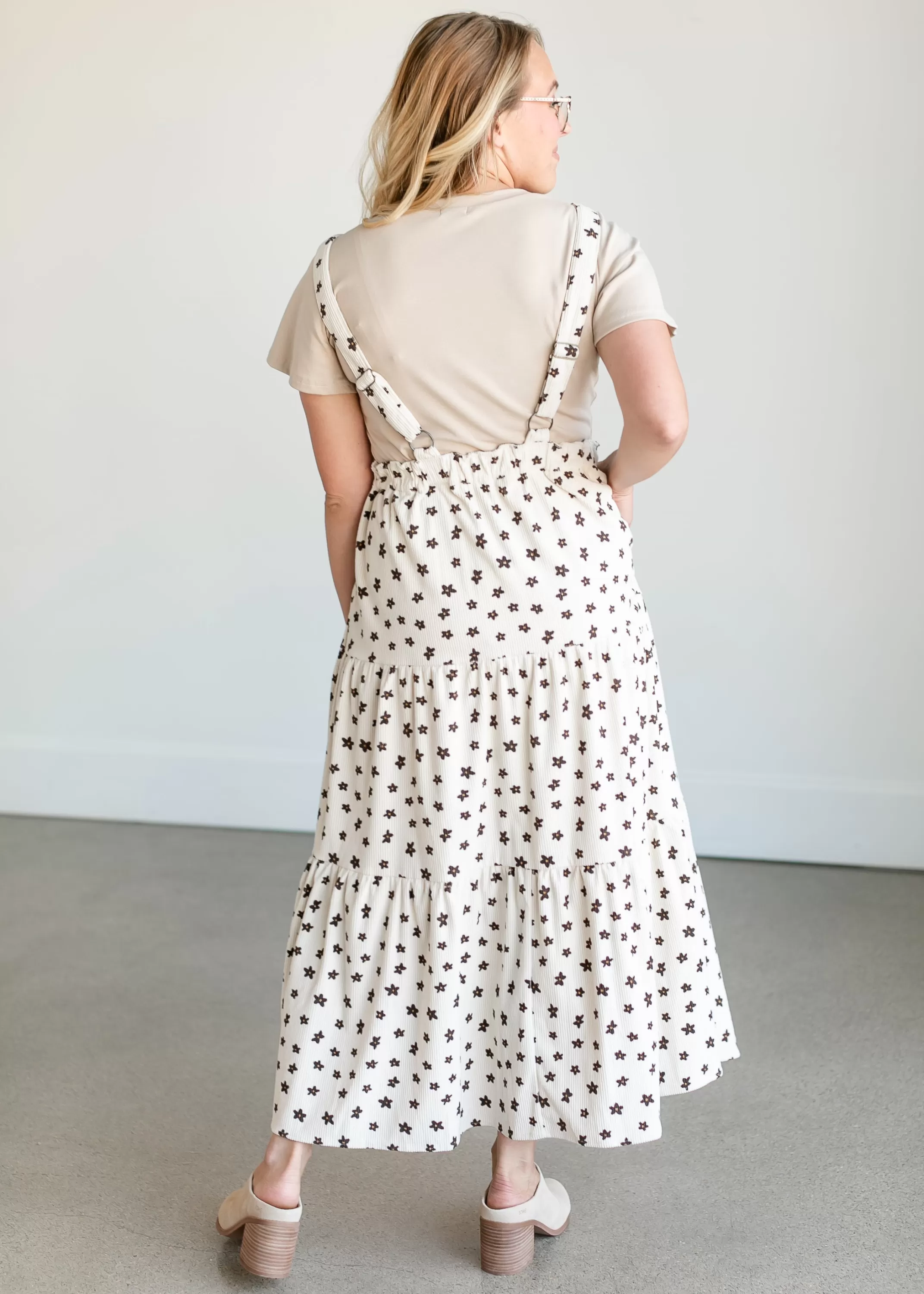Online Corduroy Floral Overall Maxi Dress Women Nursing Friendly