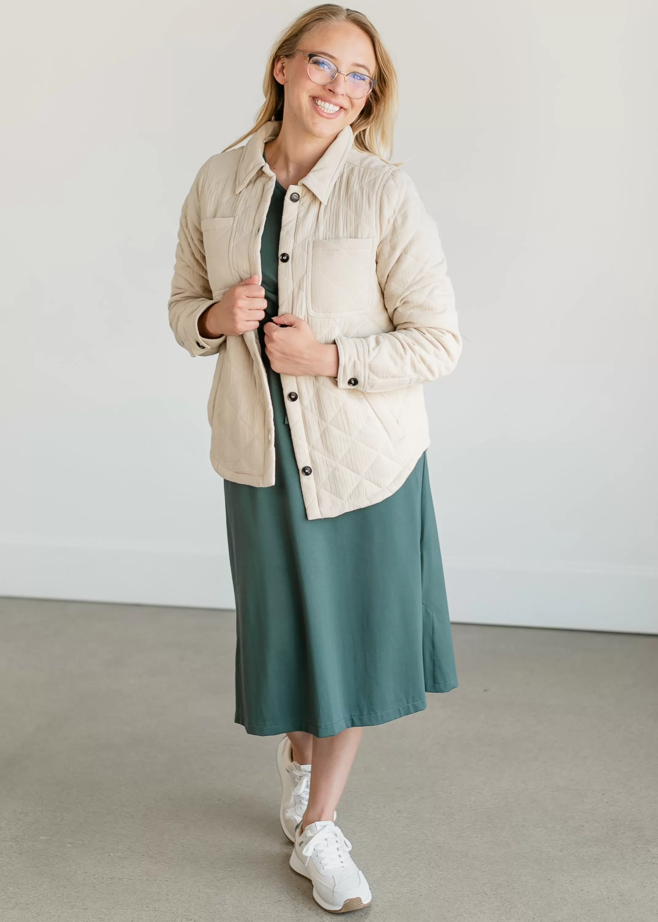 Sale Cotton Quilted Button Up Jacket Women Jackets