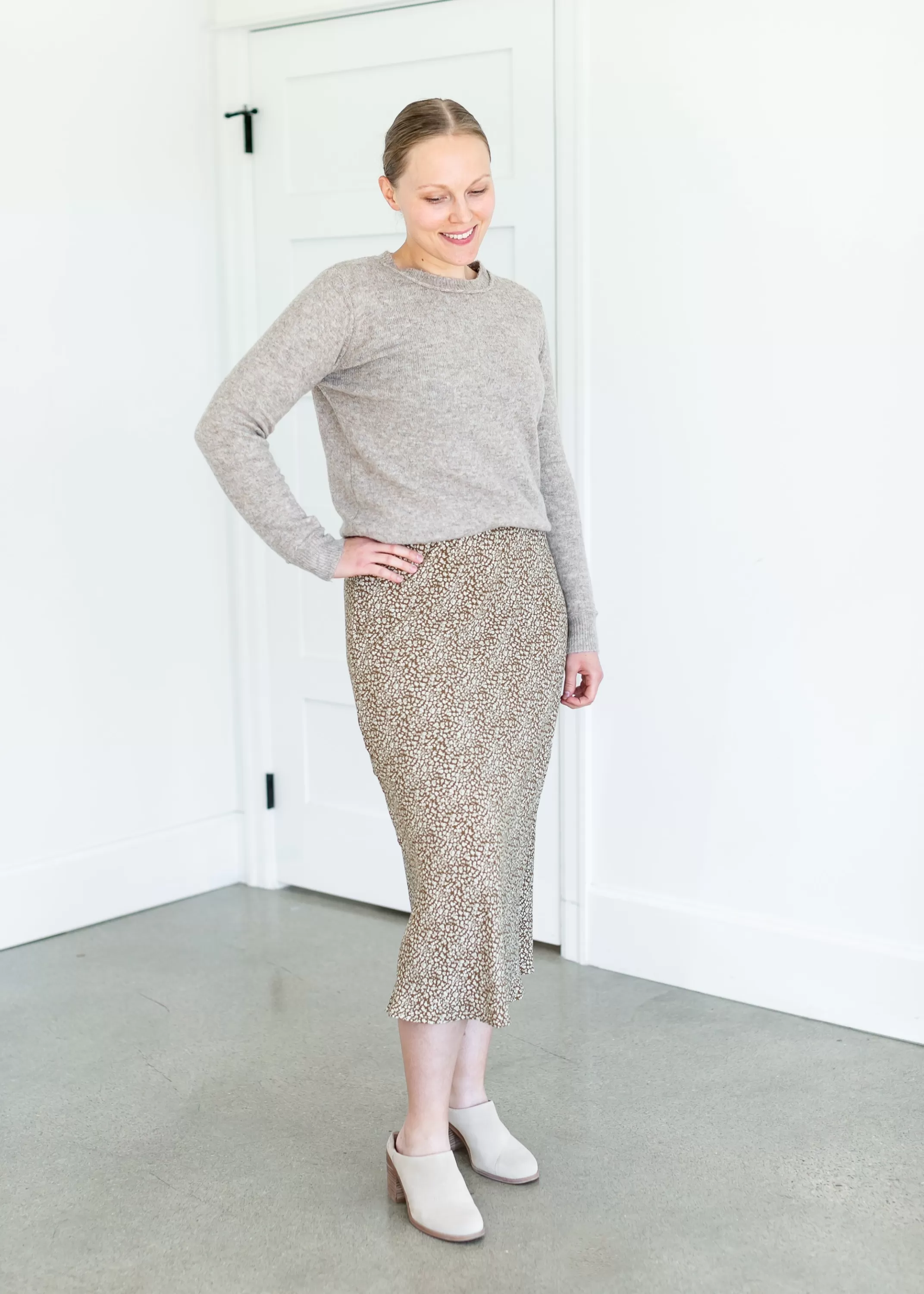 Shop Crewneck Marled Knit Sweater Women Long Sleeve