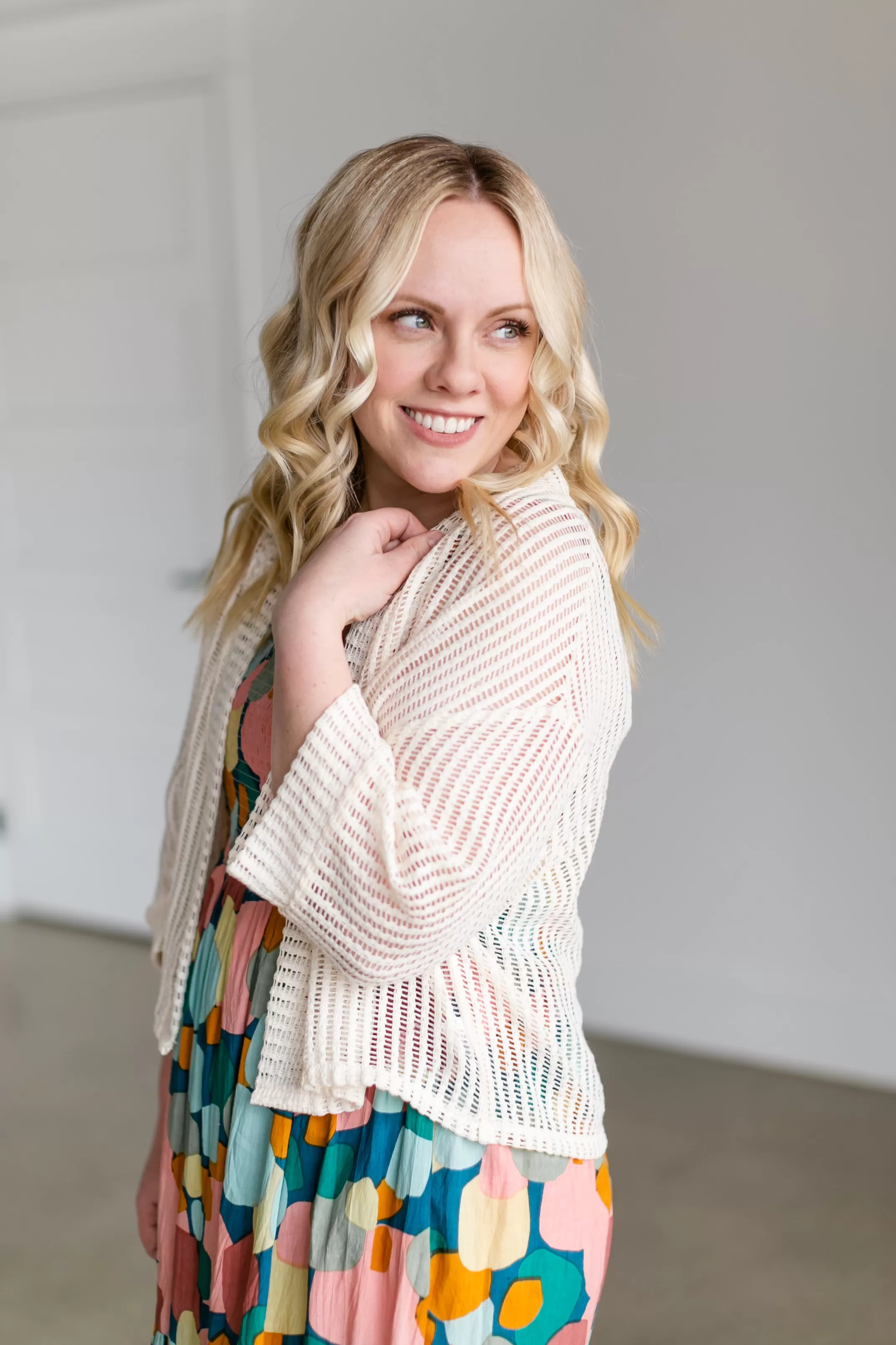New Crochet Cream Open Front Cardigan Women Nursing Friendly