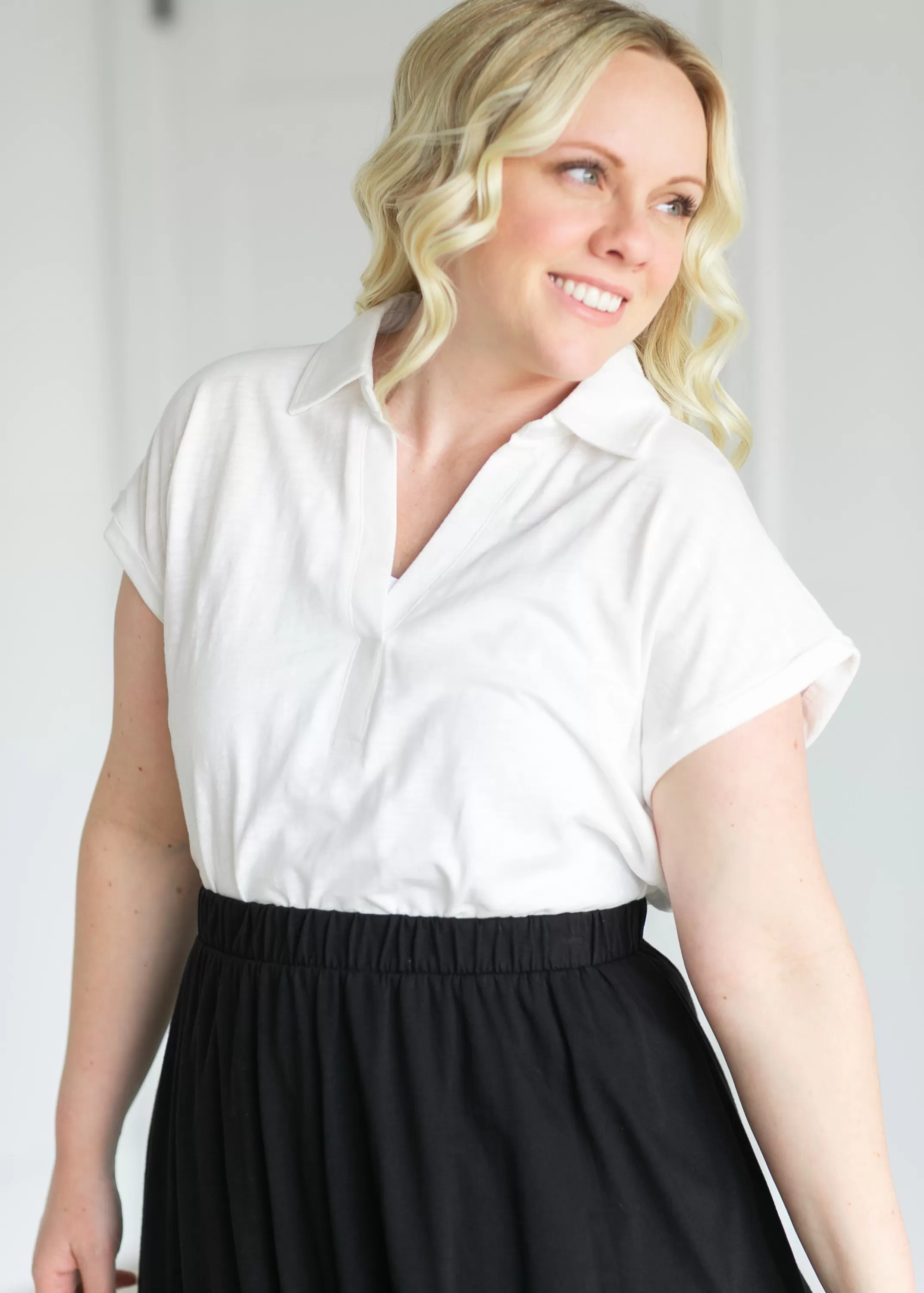 Store Daria White Short Sleeve Top Women Short Sleeve