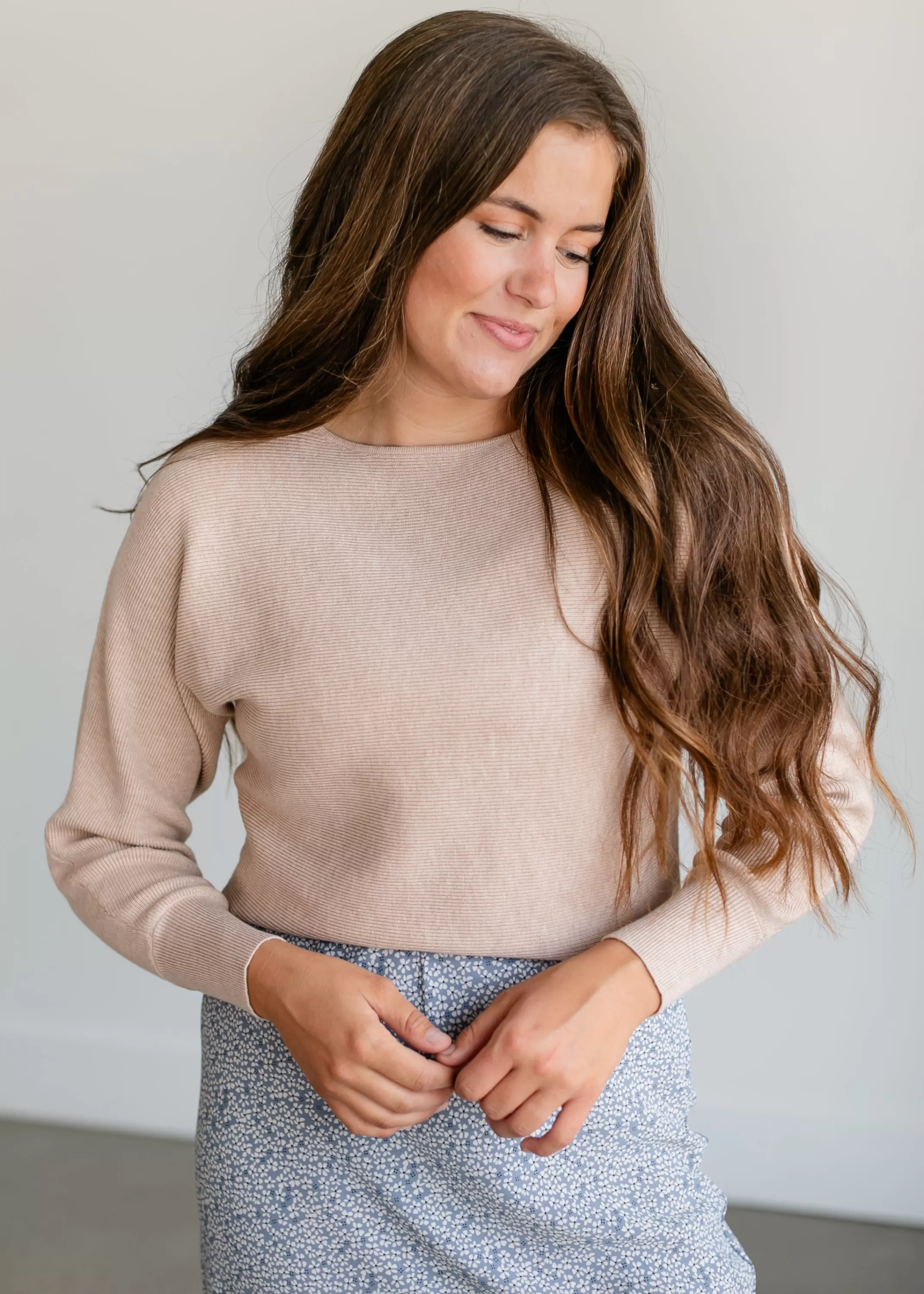 Hot Dolman Long Sleeve Boatneck Sweater Women Long Sleeve