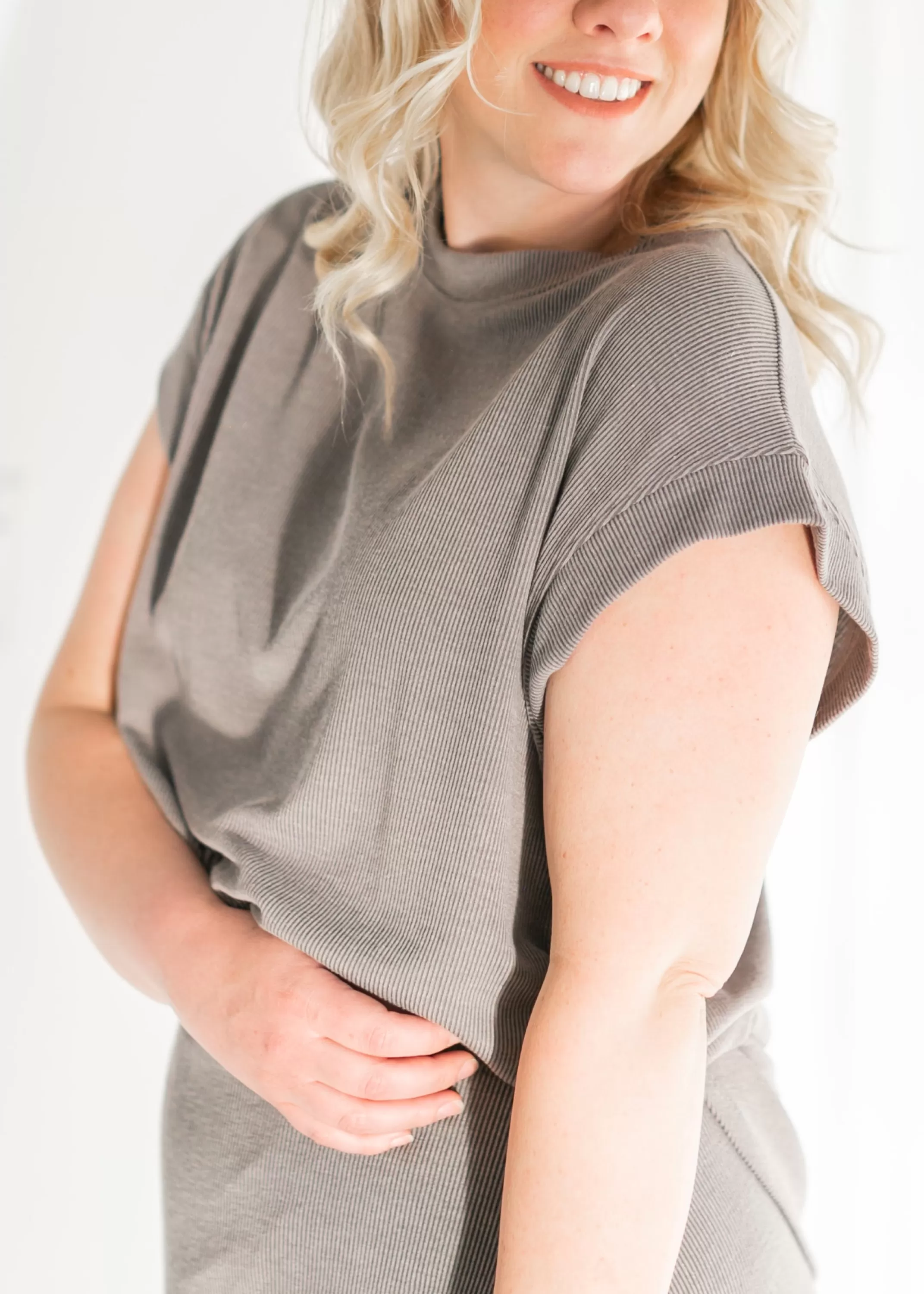 Outlet Dolman Sleeve Oversized Ribbed Top Women Maternity Friendly