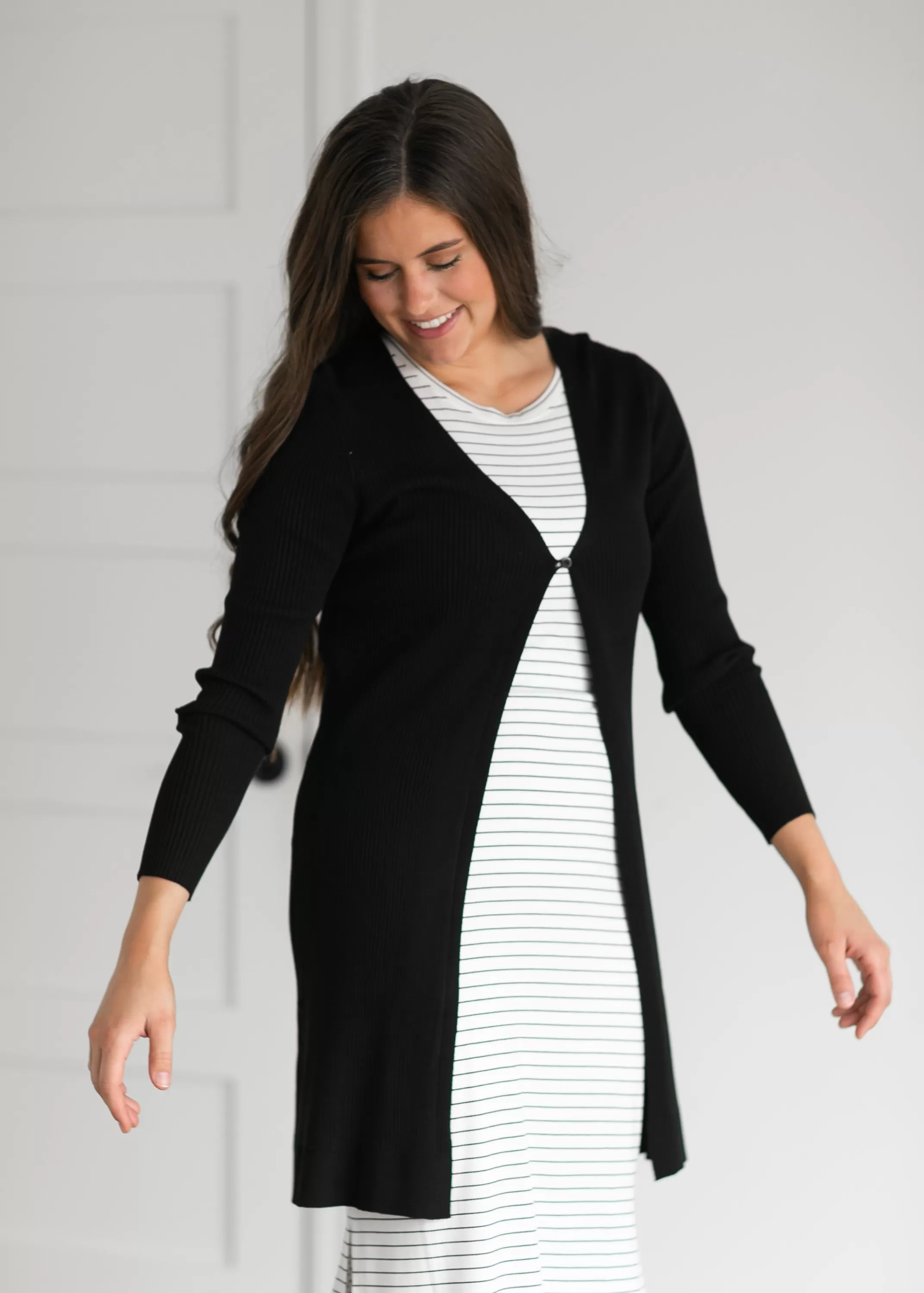 Flash Sale Duster Single Button Ribbed Cardigan Women Nursing Friendly
