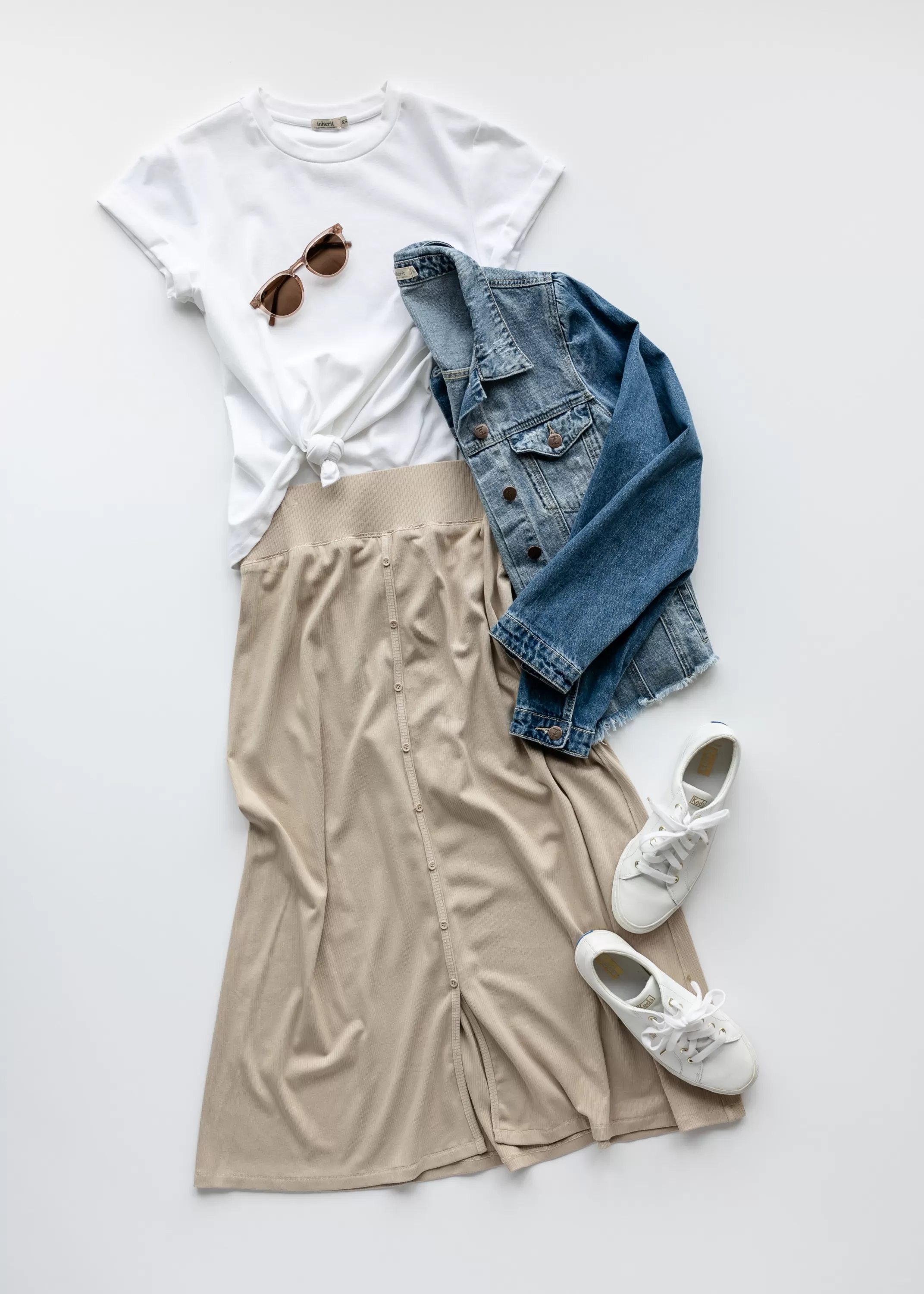 Online Essential Ribbed Midi Skirt Women Plus Size