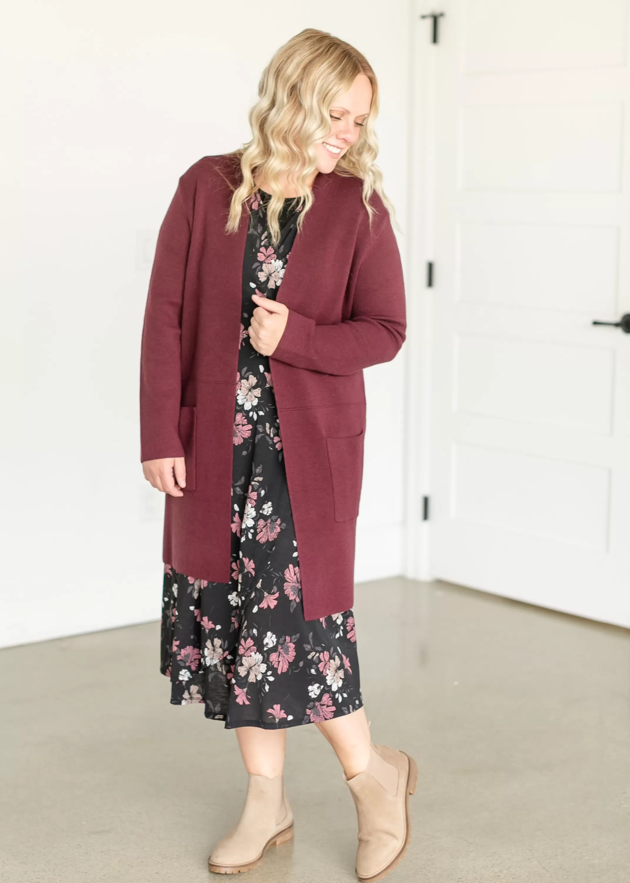Hot Floral Midi Wrap Dress Women Nursing Friendly