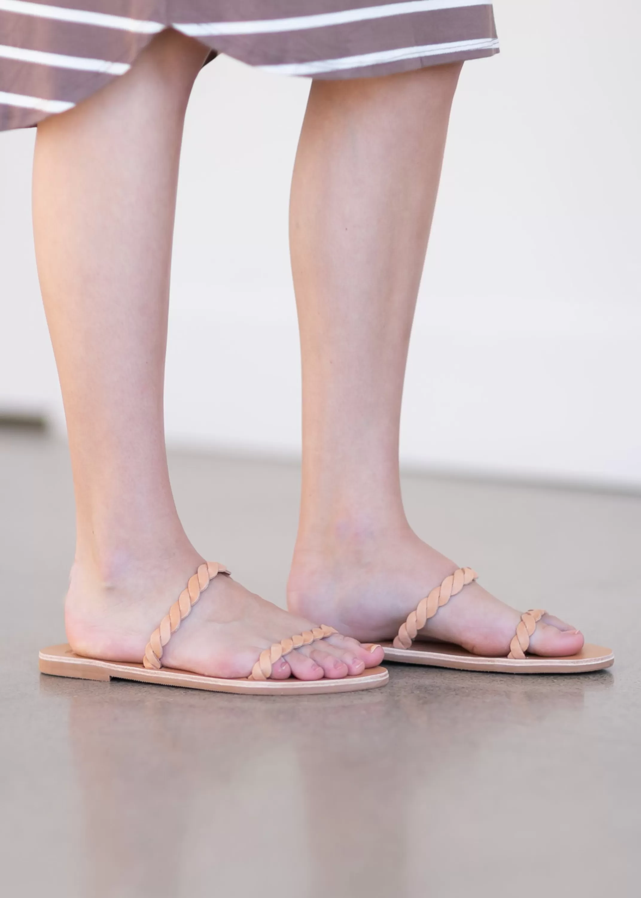 Clearance Genuine Handmade Greek Leather Slide Sandals Women Shoes