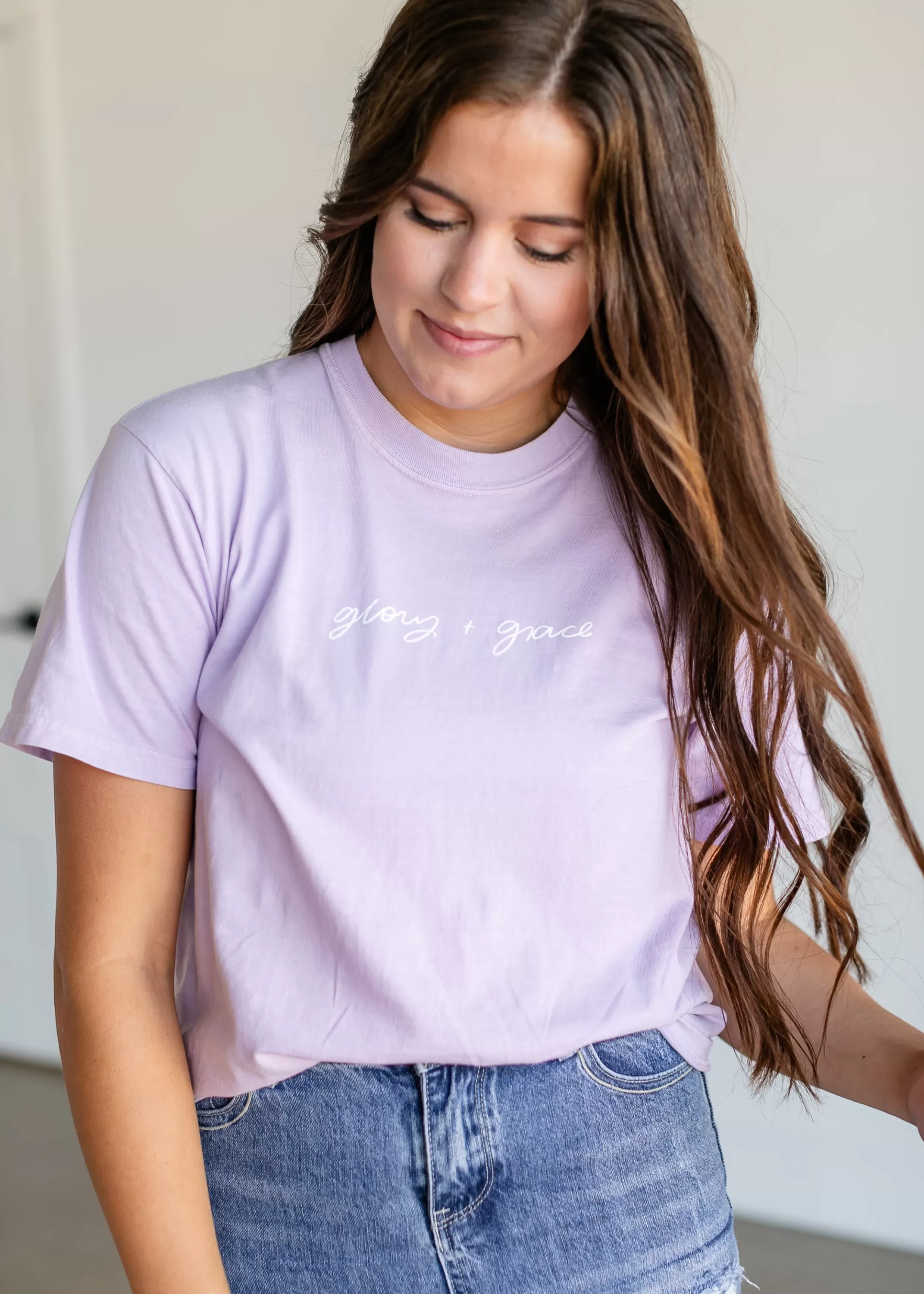 Hot Glory And Grace Crewneck T-Shirt Women Short Sleeve