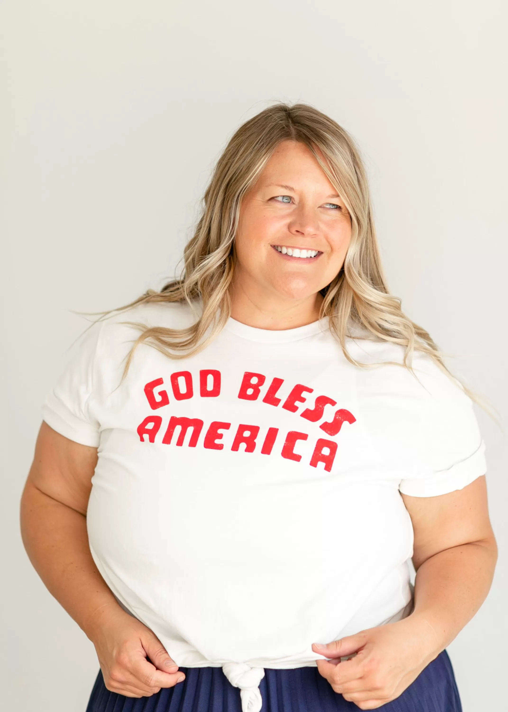Shop God Bless America Graphic T-Shirt Women Short Sleeve