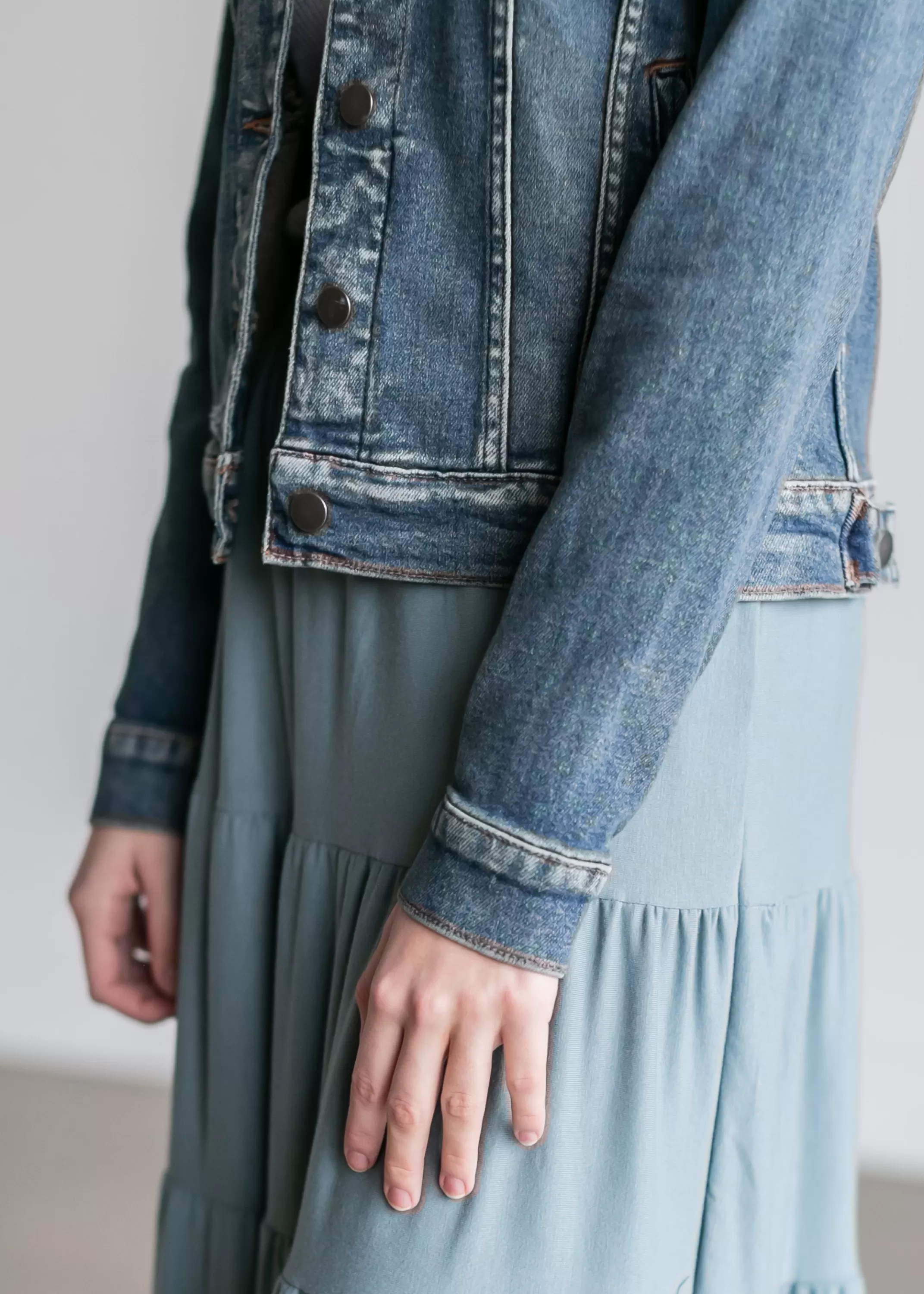 Shop Jacqueline Vintage Wash Jean Jacket Women Nursing Friendly