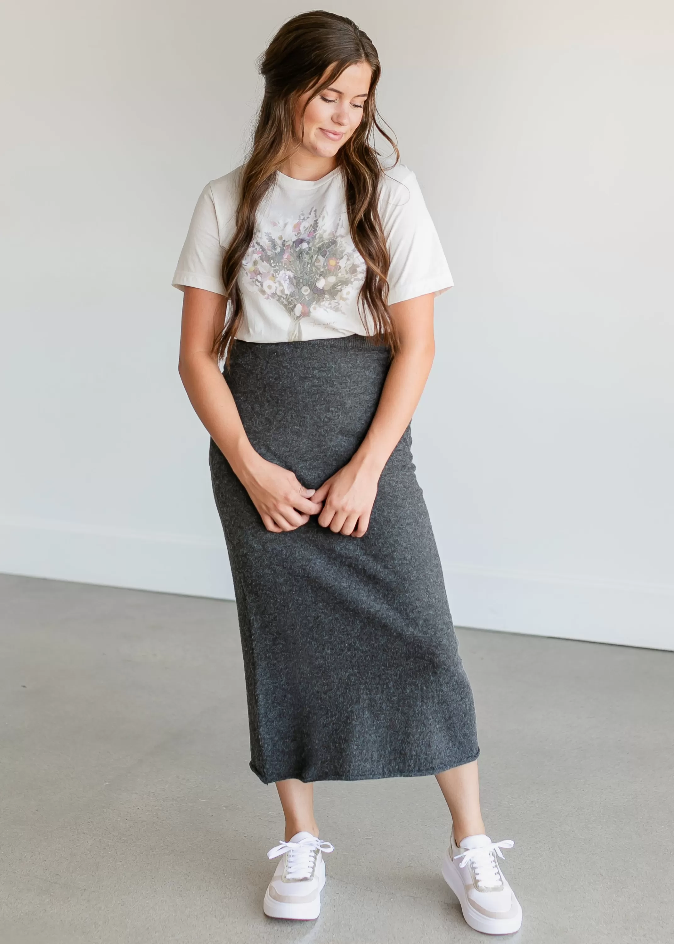 Clearance Jessa Sweater Midi Skirt Women Maternity Friendly