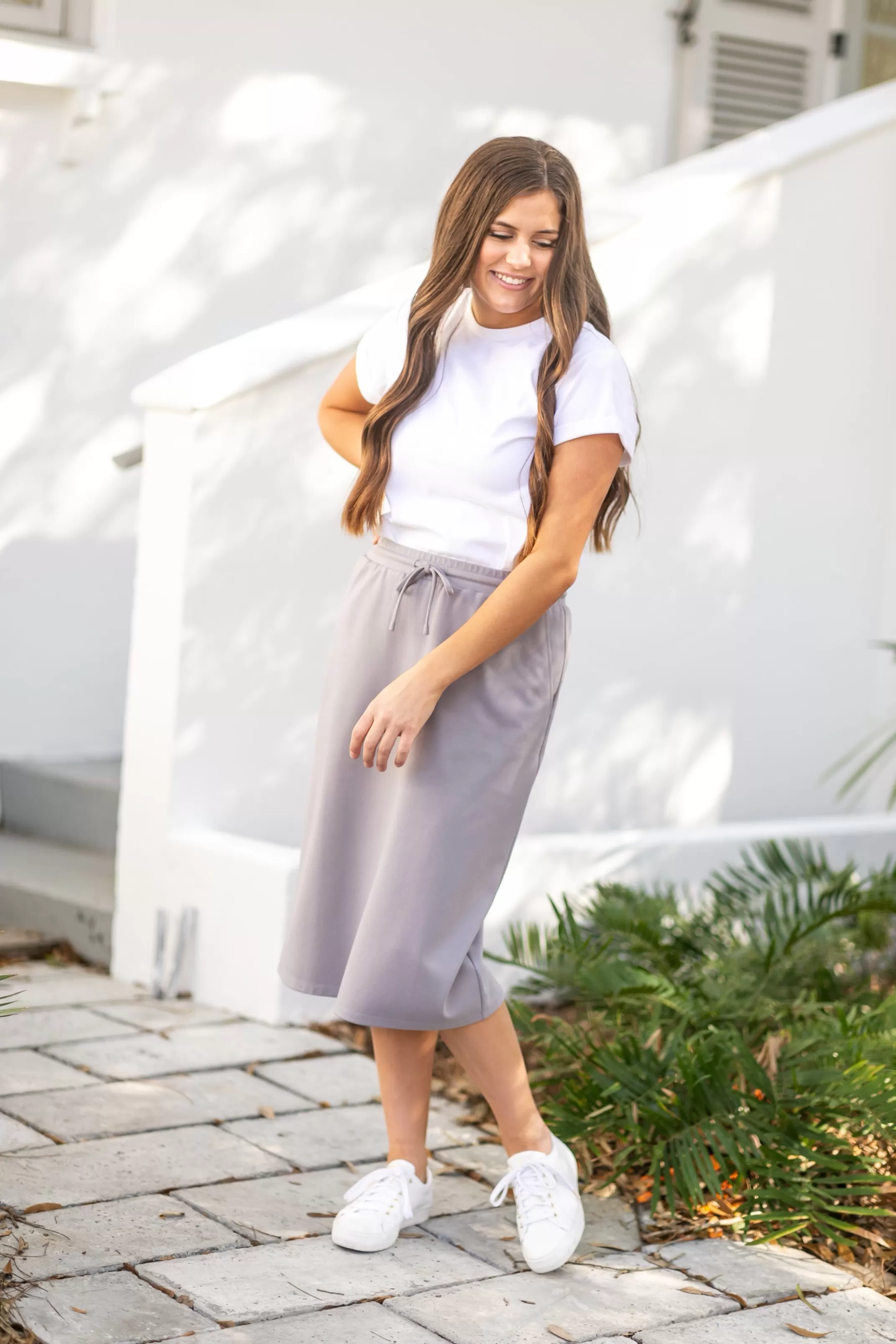 Shop Jordan Coastal Gray Knit Midi Skirt Women Plus Size