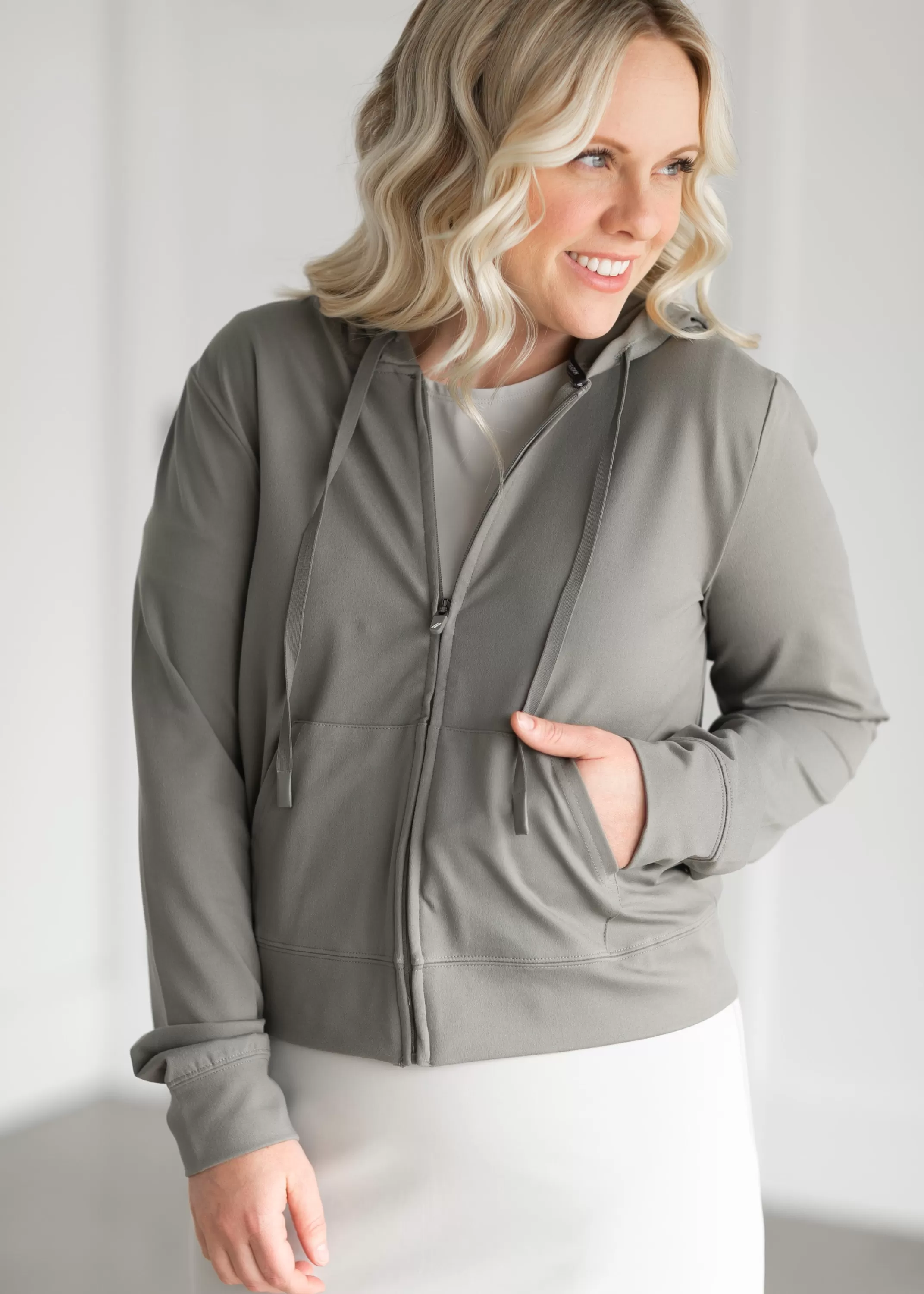 Sale Josie Olive Zip Up Hoodie Women Jackets