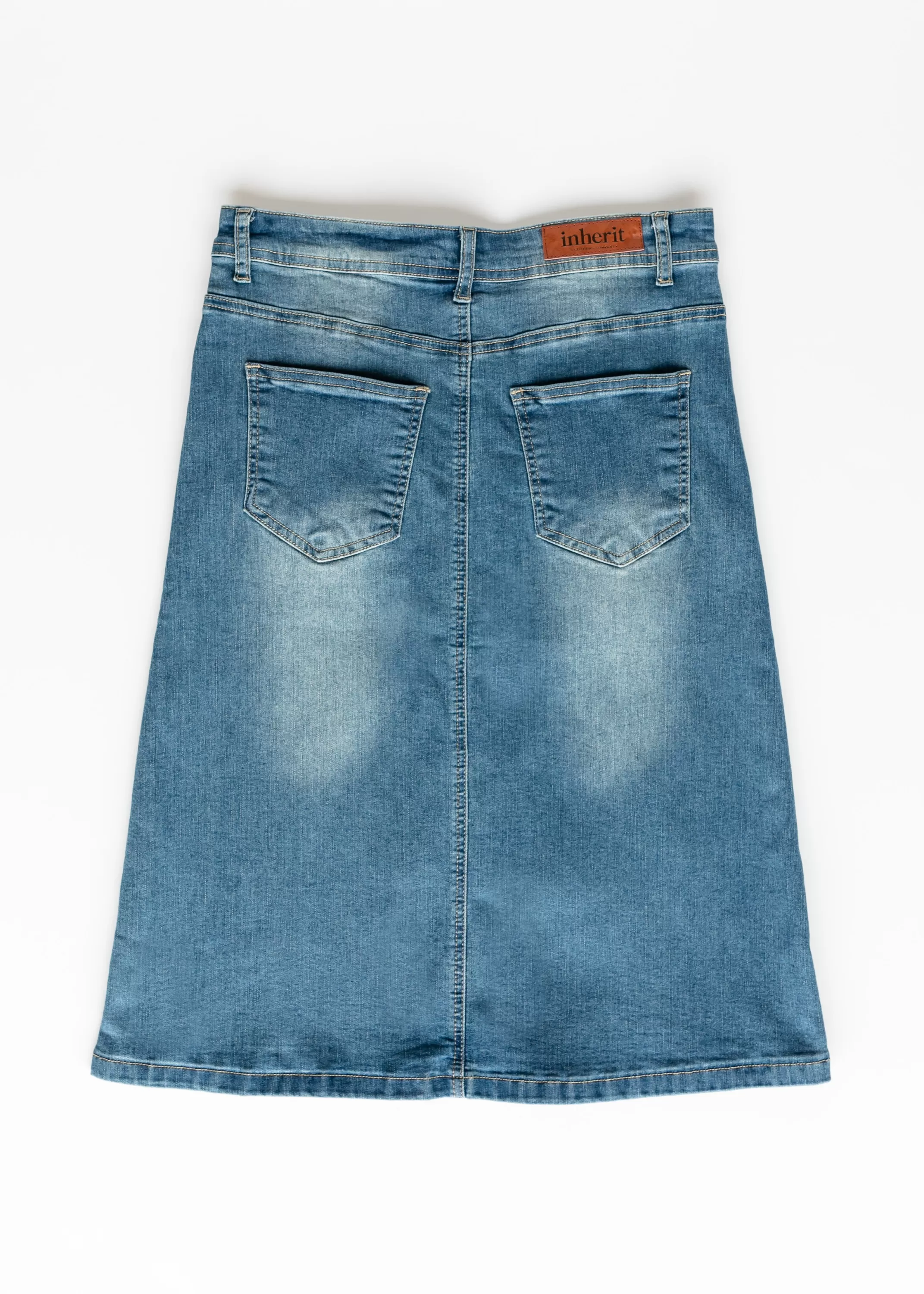 Best Josie Vintage Wash Button Front Midi Denim Skirt Women Skirts