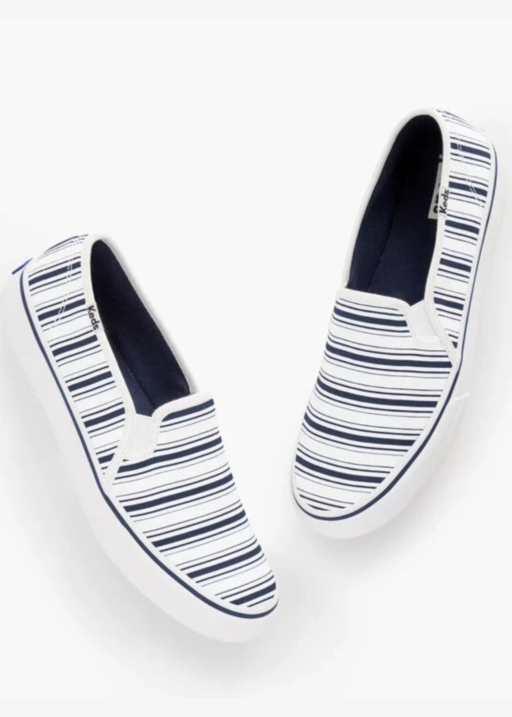 Flash Sale ® Double Decker Navy Stripe Canvas Sneakers Women Shoes