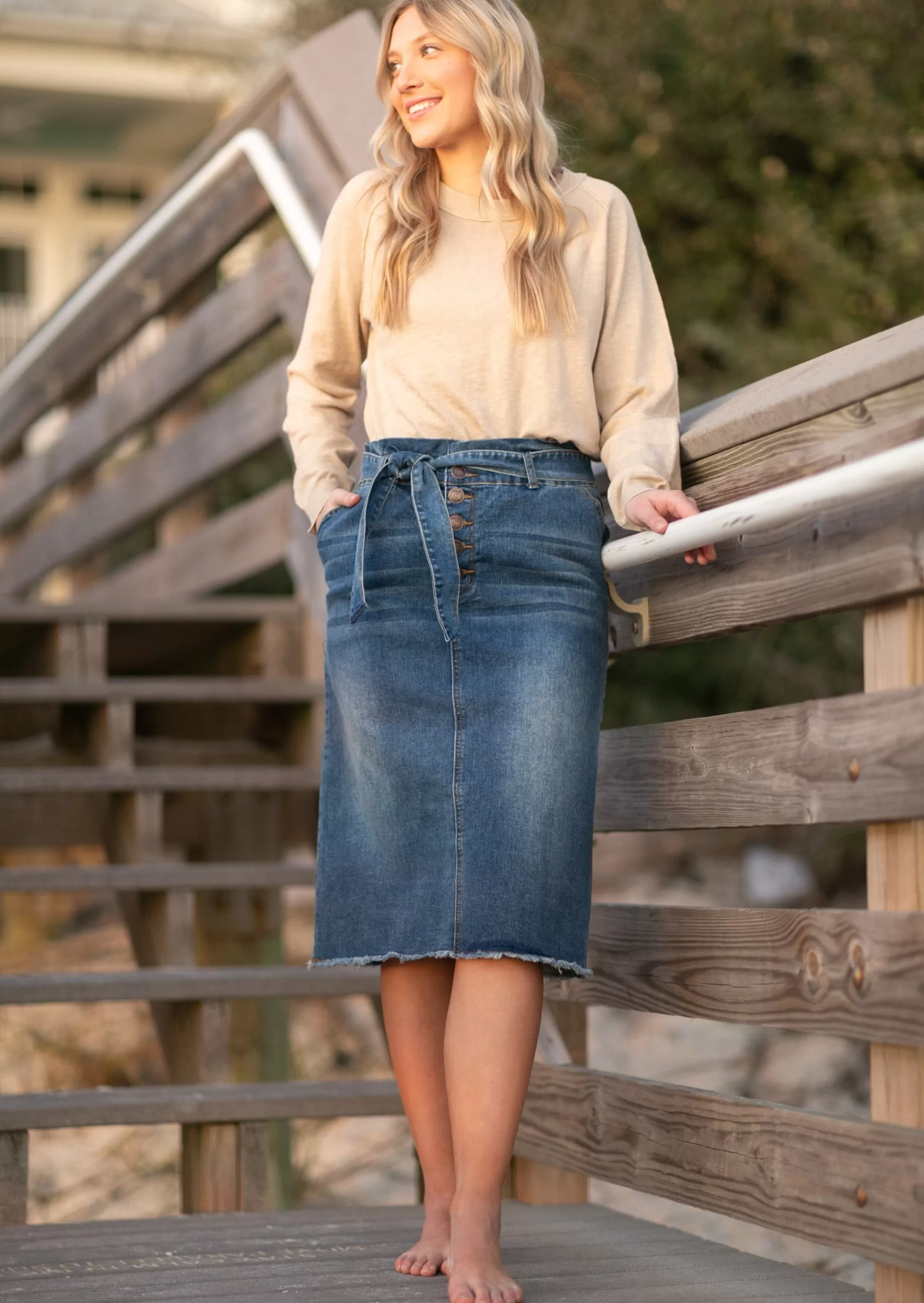 Discount Kenzie Paperbag Waist Midi Skirt Women Plus Size