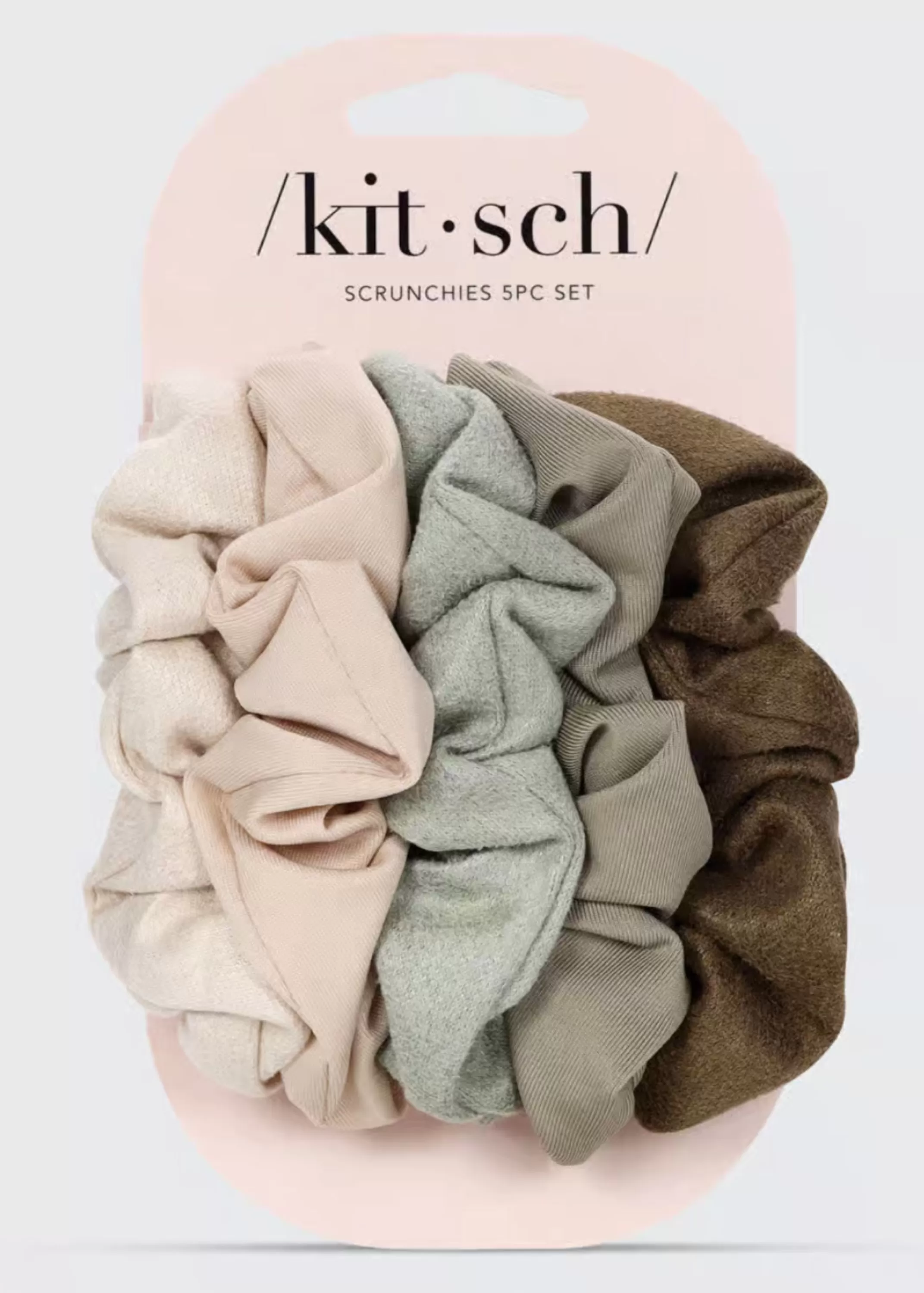 Flash Sale Textured Scrunchies 5Pc Set Women Accessories