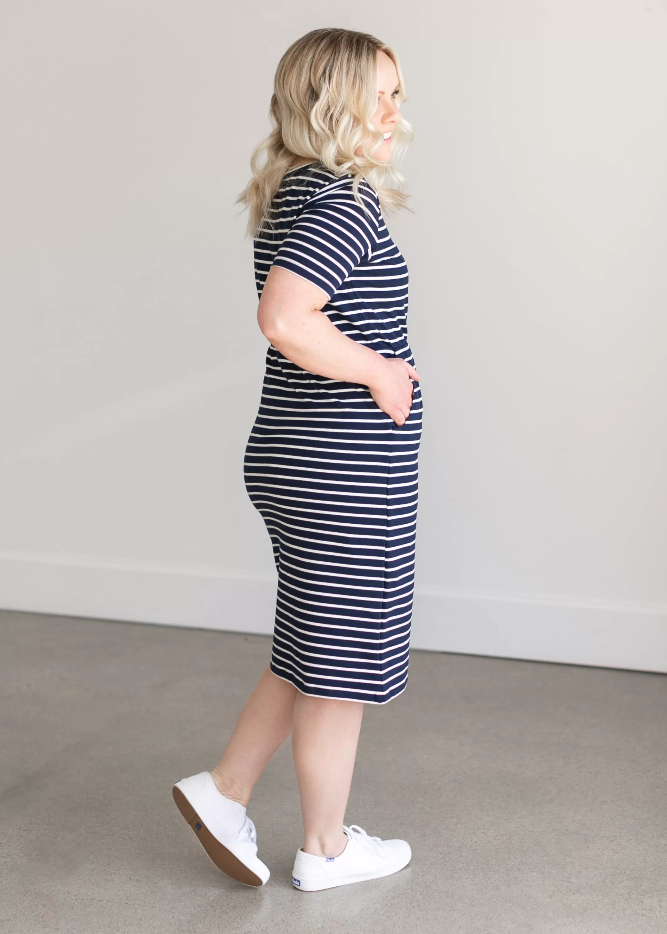 Best Sale Kristen Short Sleeve Midi Dress Women Plus Size