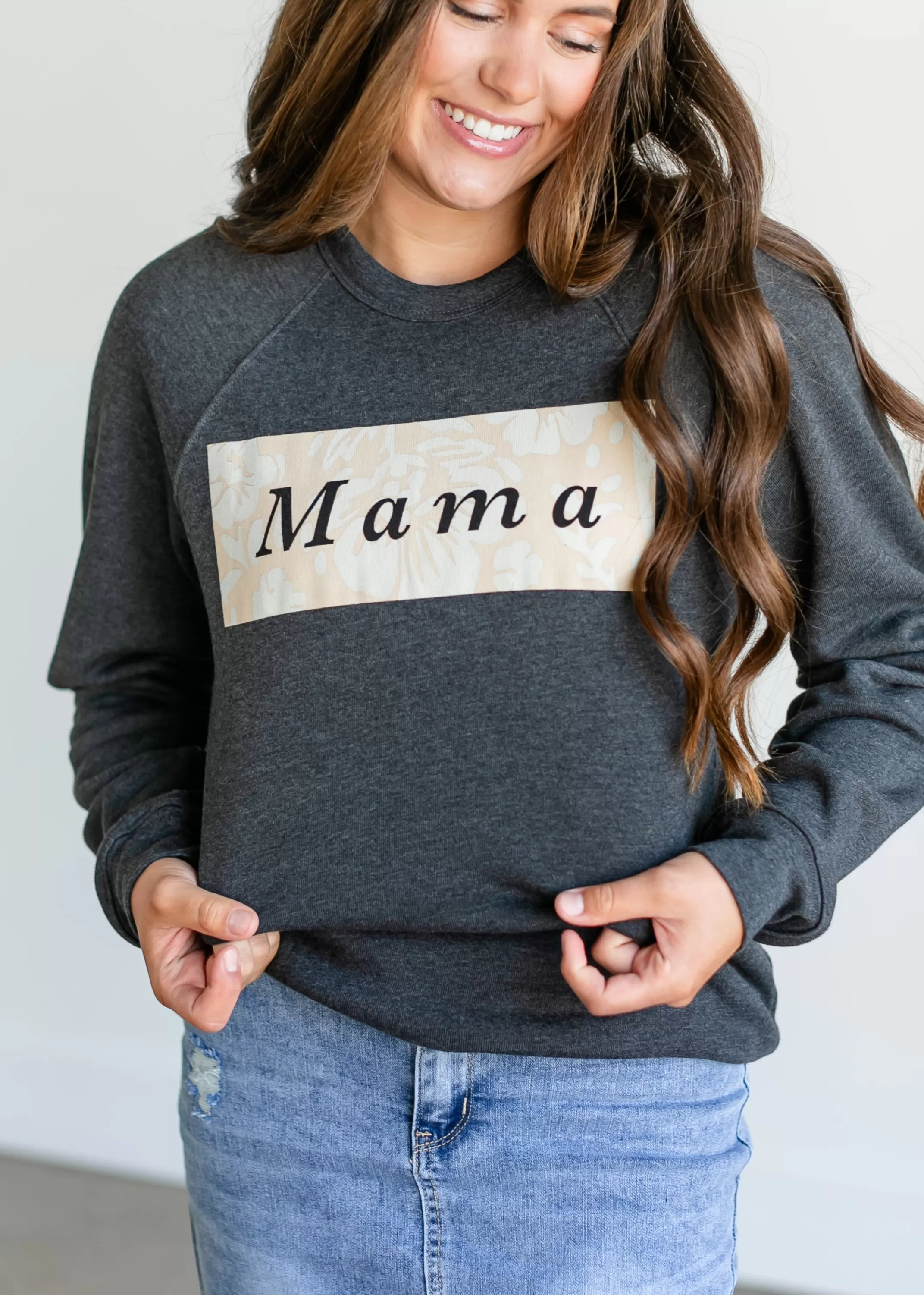Online Mama Graphic Crewneck Sweatshirt Women Plus Size