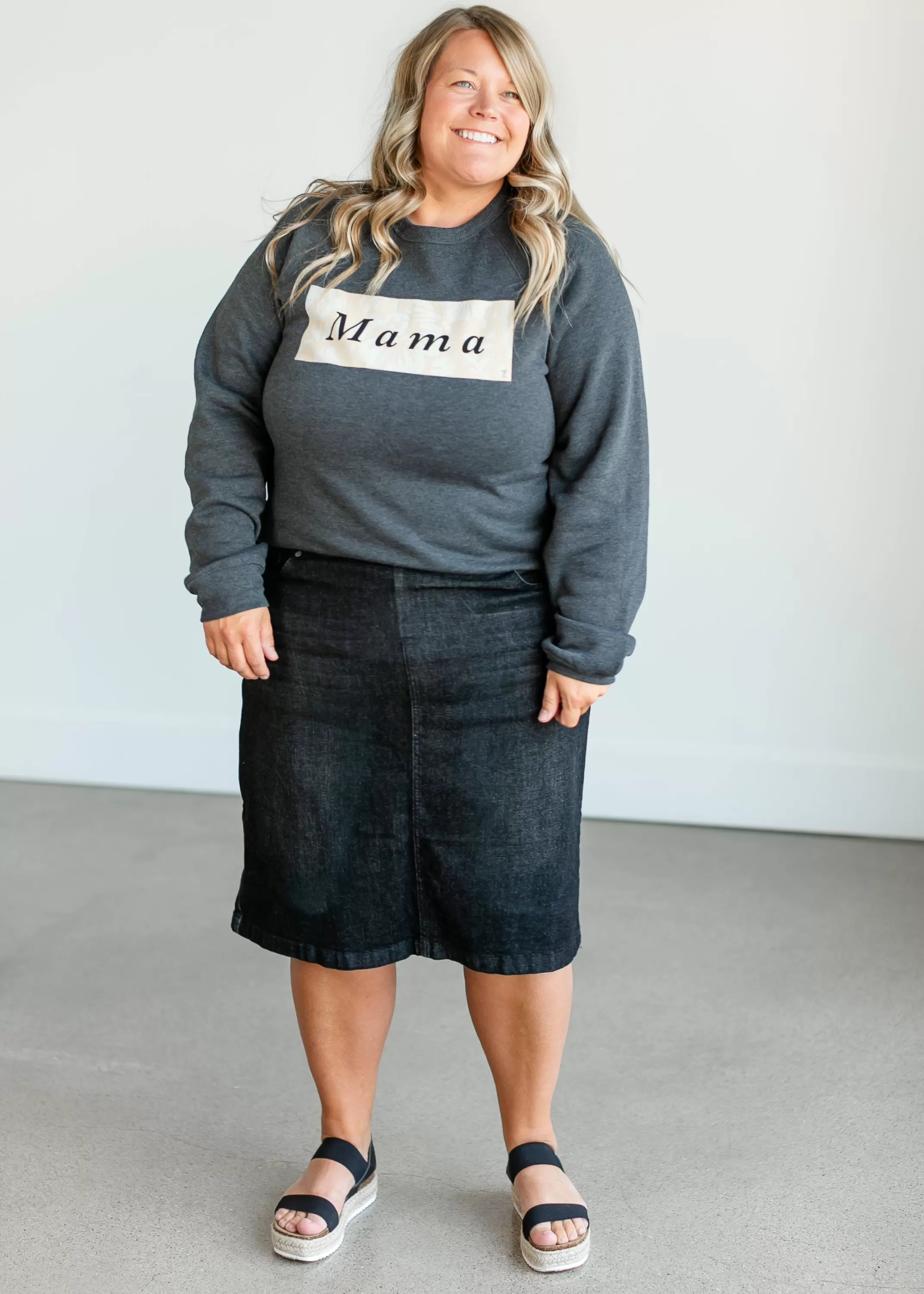 Online Mama Graphic Crewneck Sweatshirt Women Plus Size