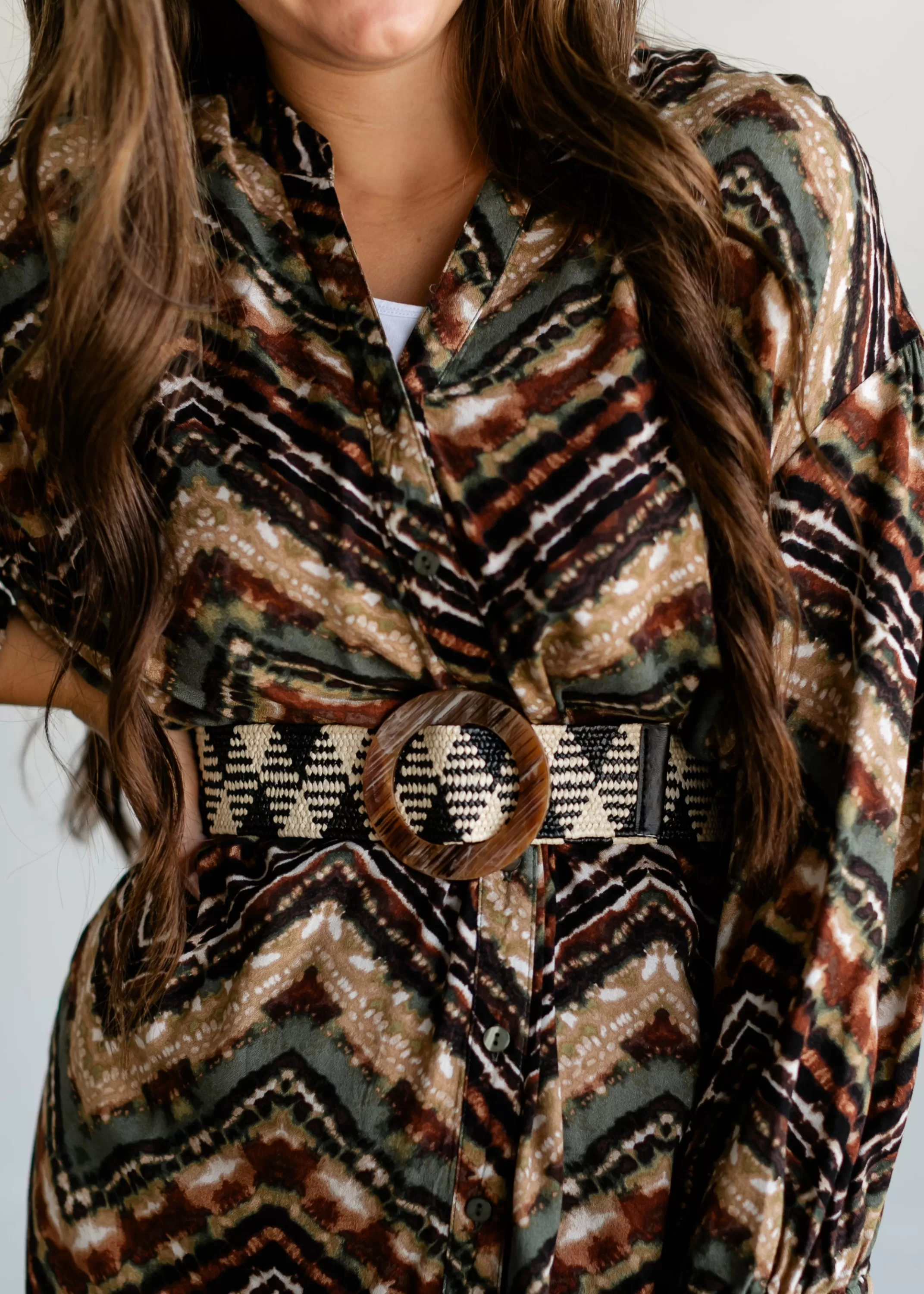 Store Natural And Black Straw Belt Women Accessories