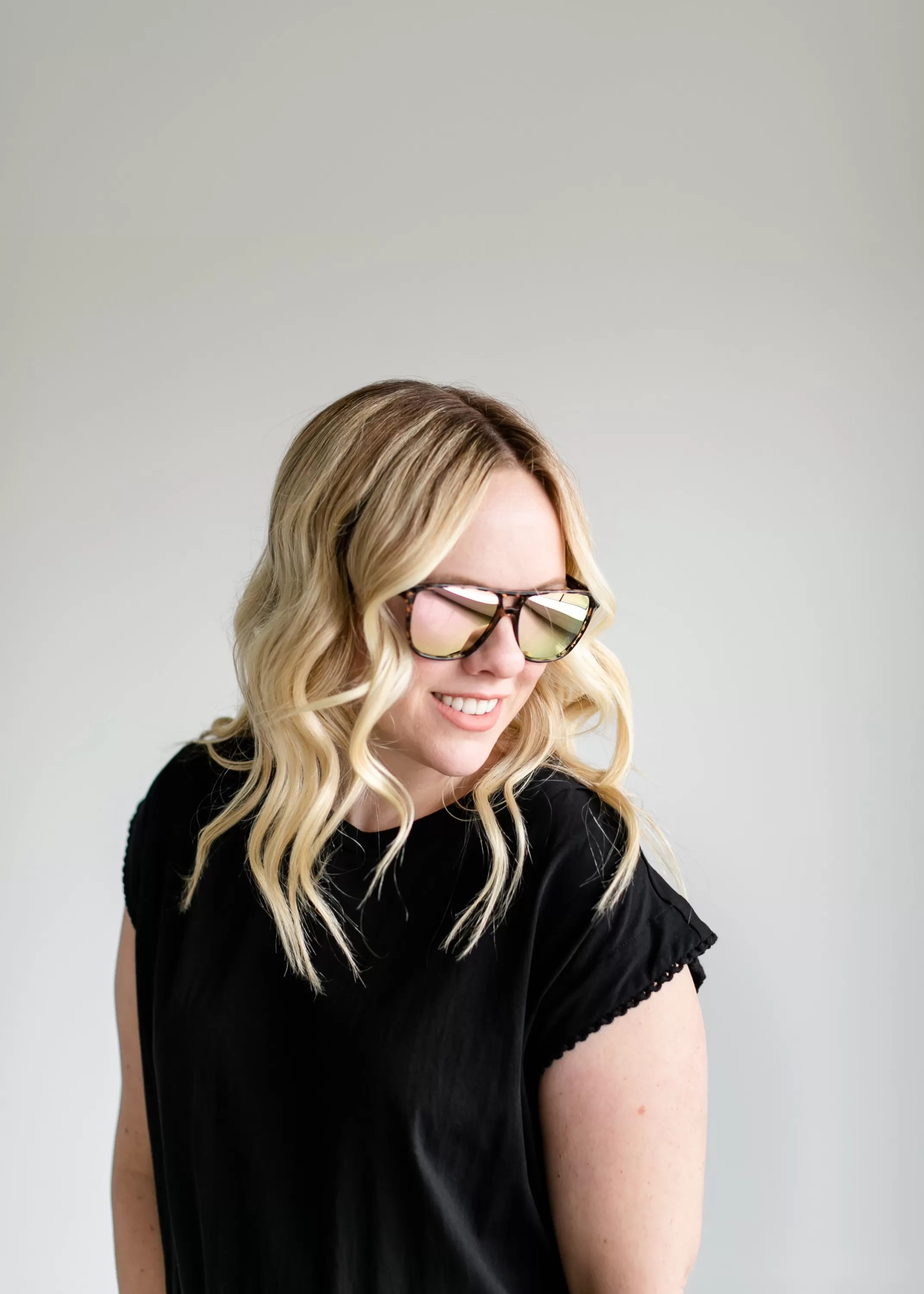 Hot Peach Tortoise Mirror Lens Sunglasses Women Accessories