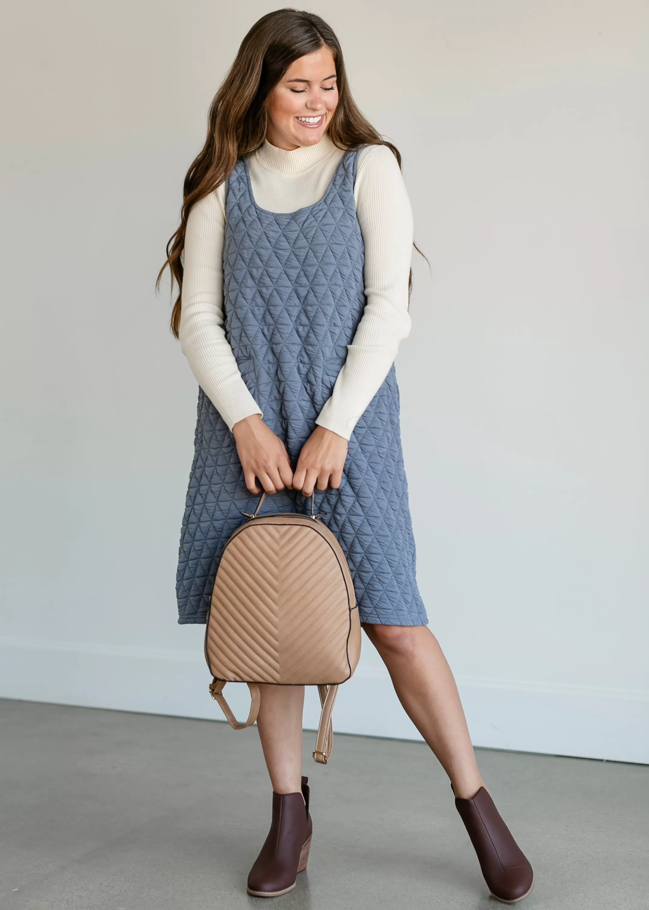 Shop Quilted Knit Tank Midi Dress Women Nursing Friendly