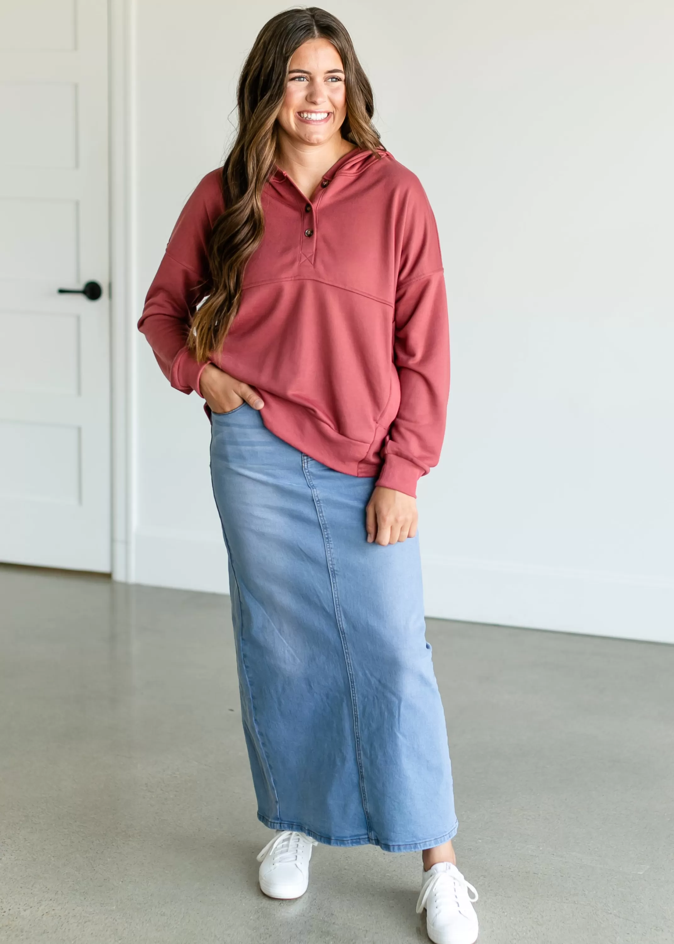 Outlet Reece Long Denim Skirt Women Plus Size