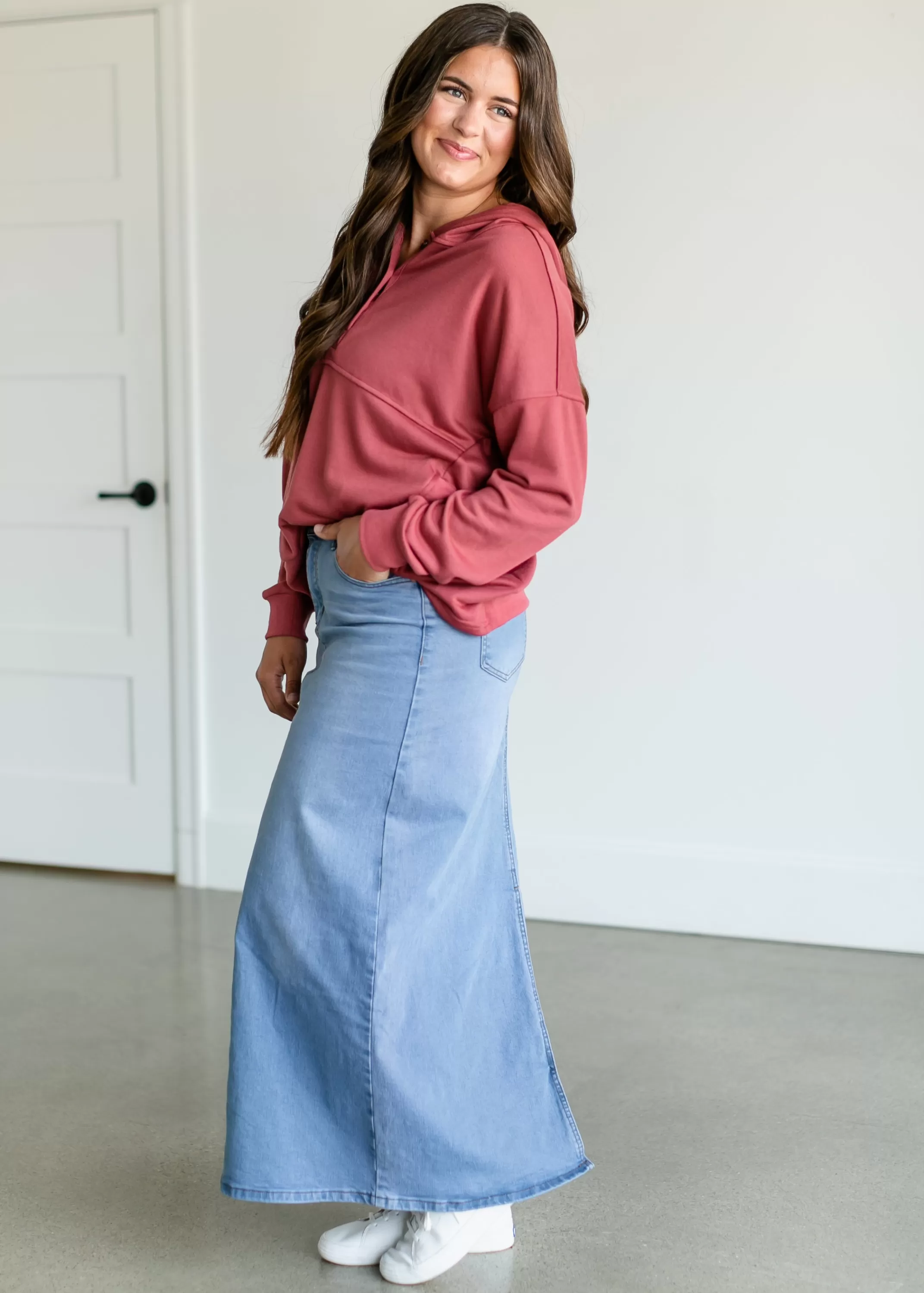 Outlet Reece Long Denim Skirt Women Plus Size