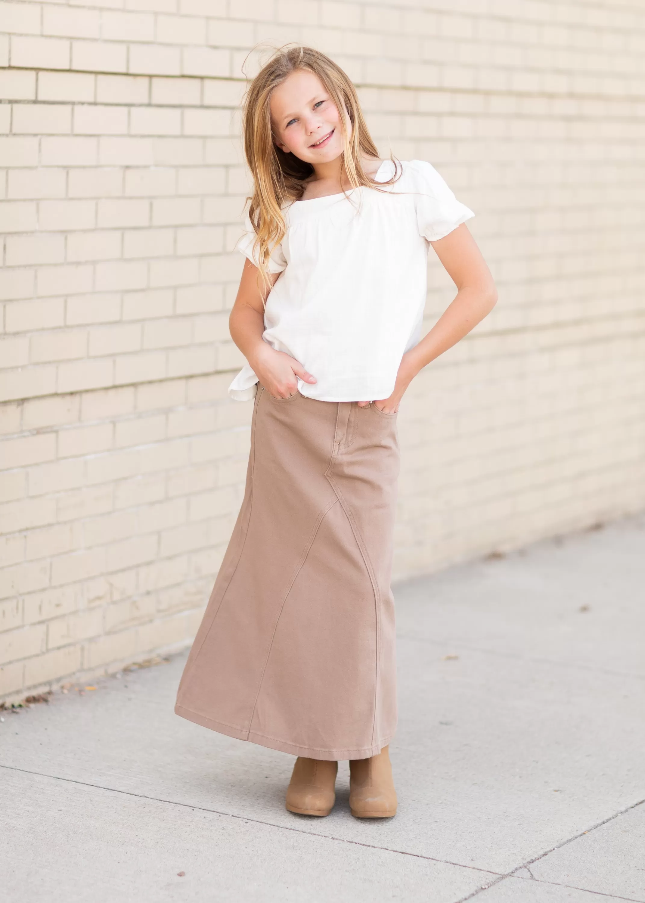 Flash Sale Ruthie A-Line Long Khaki Skirt Women Mommy + Me