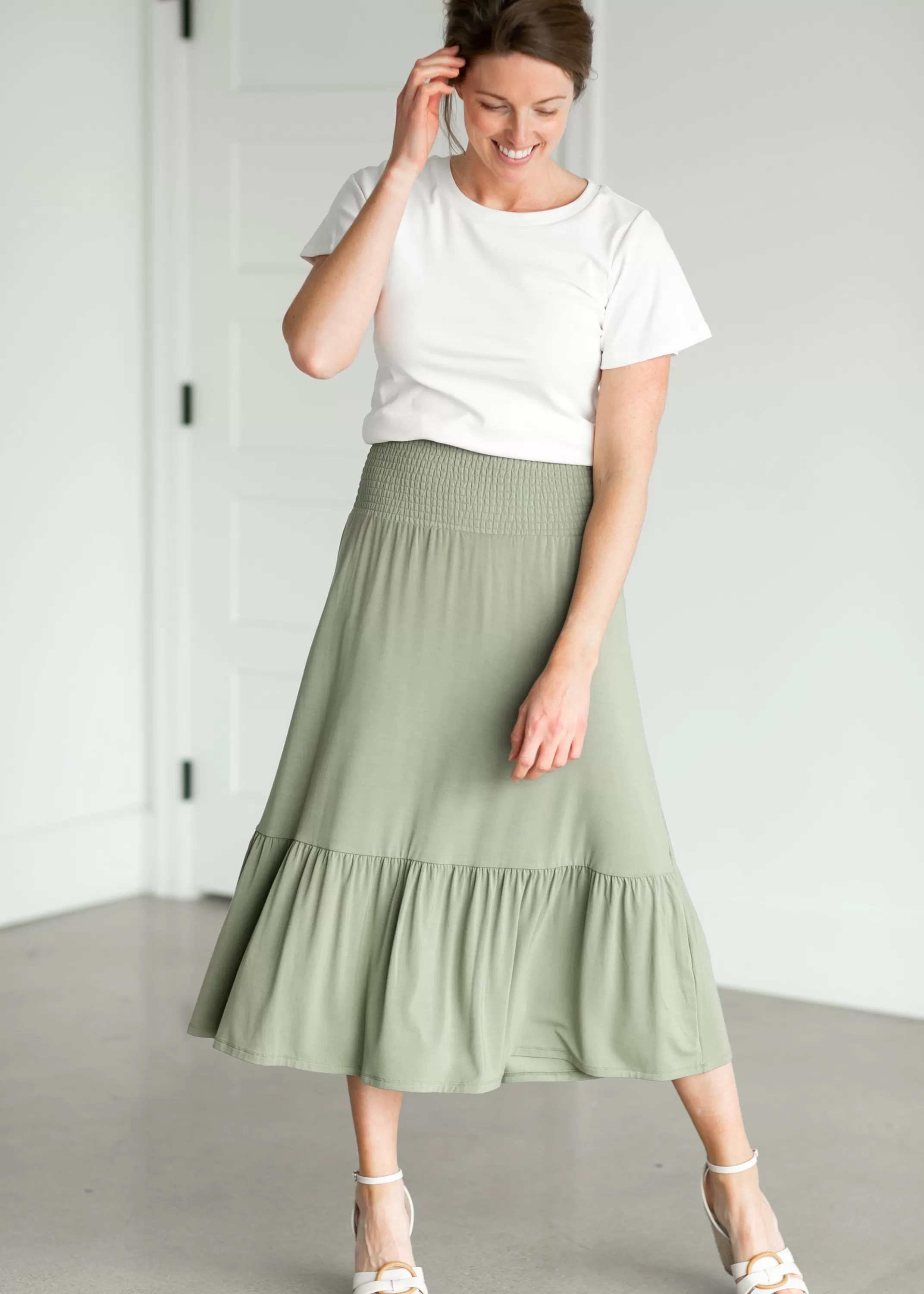 Flash Sale Sadie Smocked Waist Maxi Skirt Women Maternity Friendly