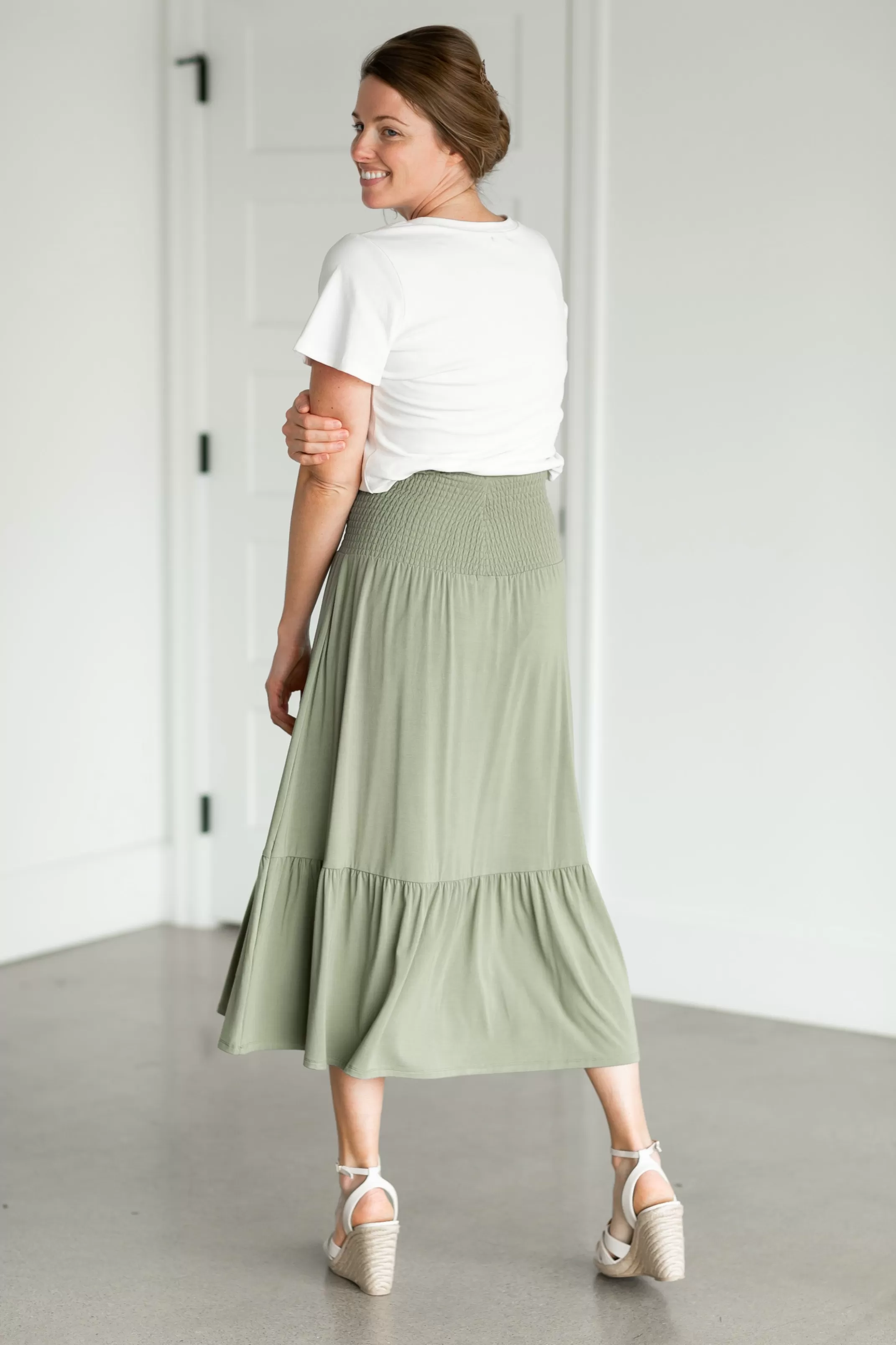 Flash Sale Sadie Smocked Waist Maxi Skirt Women Maternity Friendly