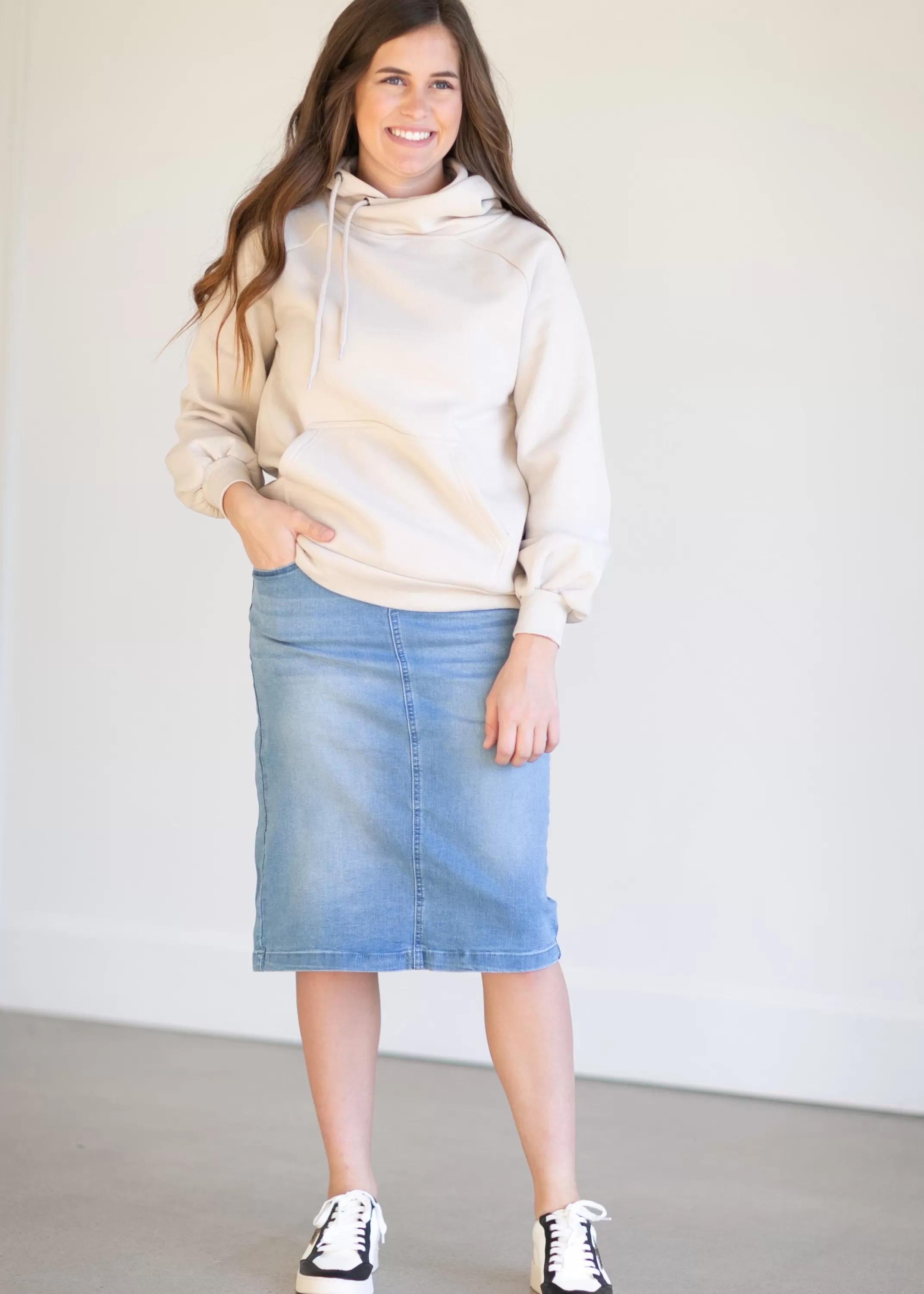 Clearance Sandra Light Wash Denim Skirt Women Skirts