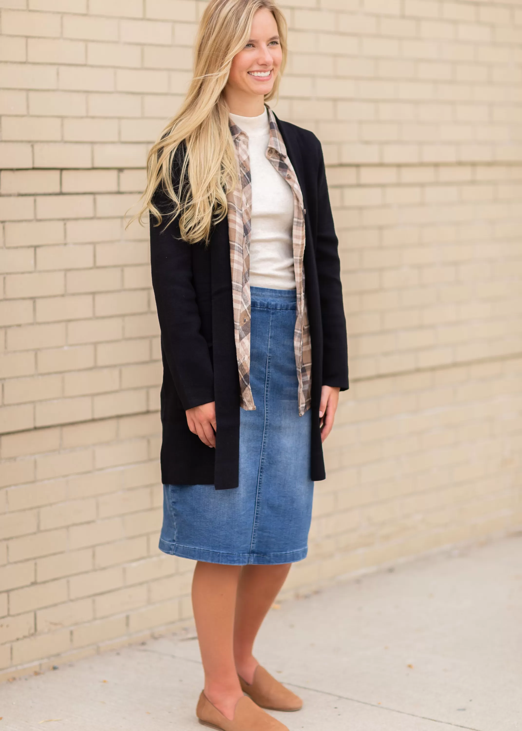 New Sandra Vintage Wash Midi Skirt Women Plus Size