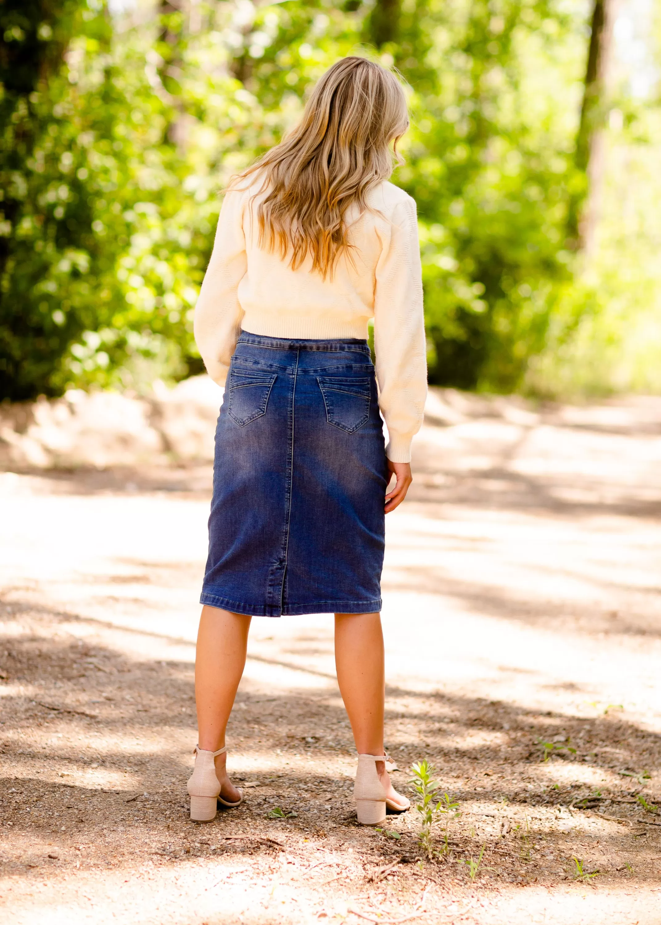 New Sandra Vintage Wash Midi Skirt Women Plus Size