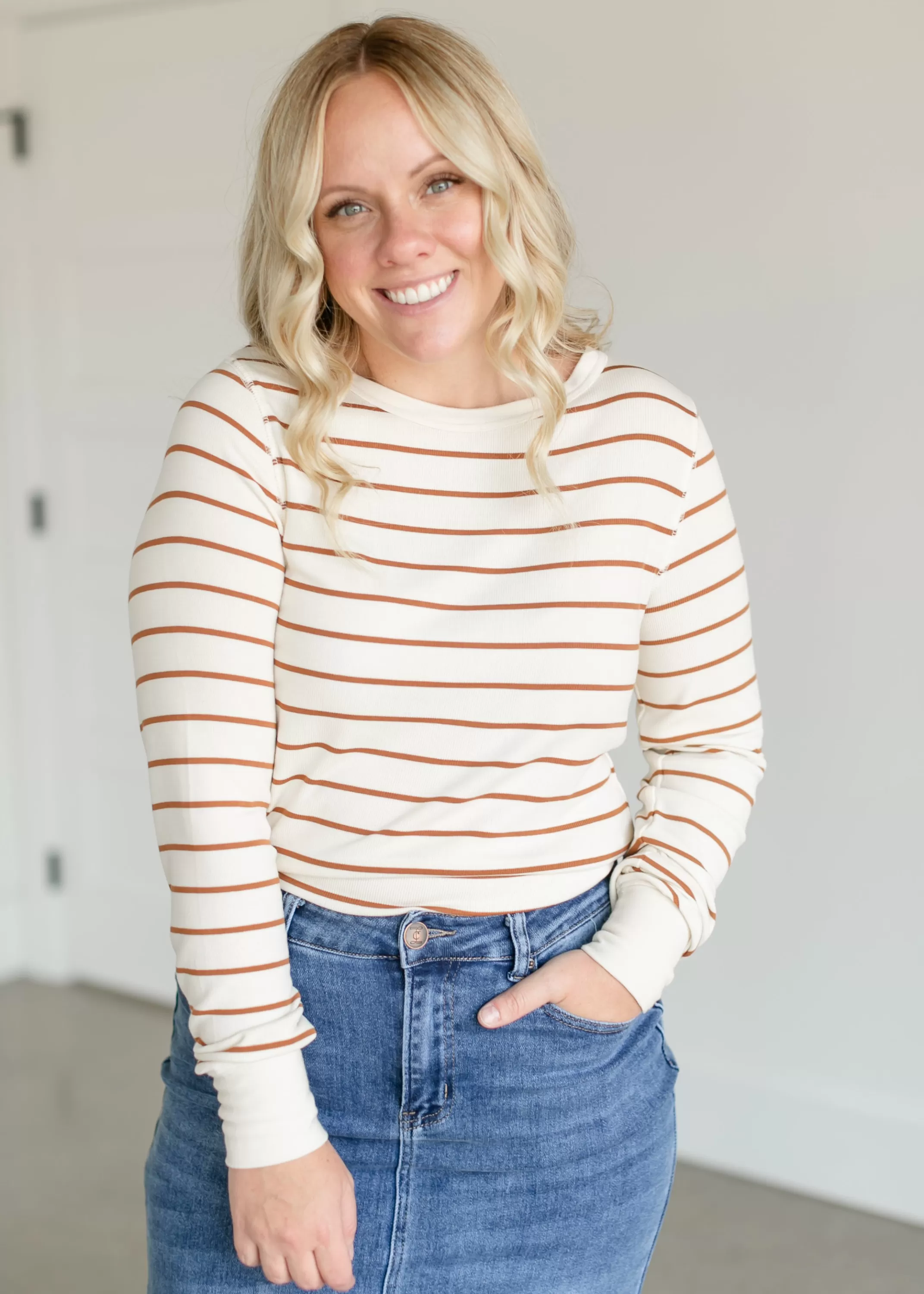 Shop Stacy Knit Crewneck Top Women Long Sleeve