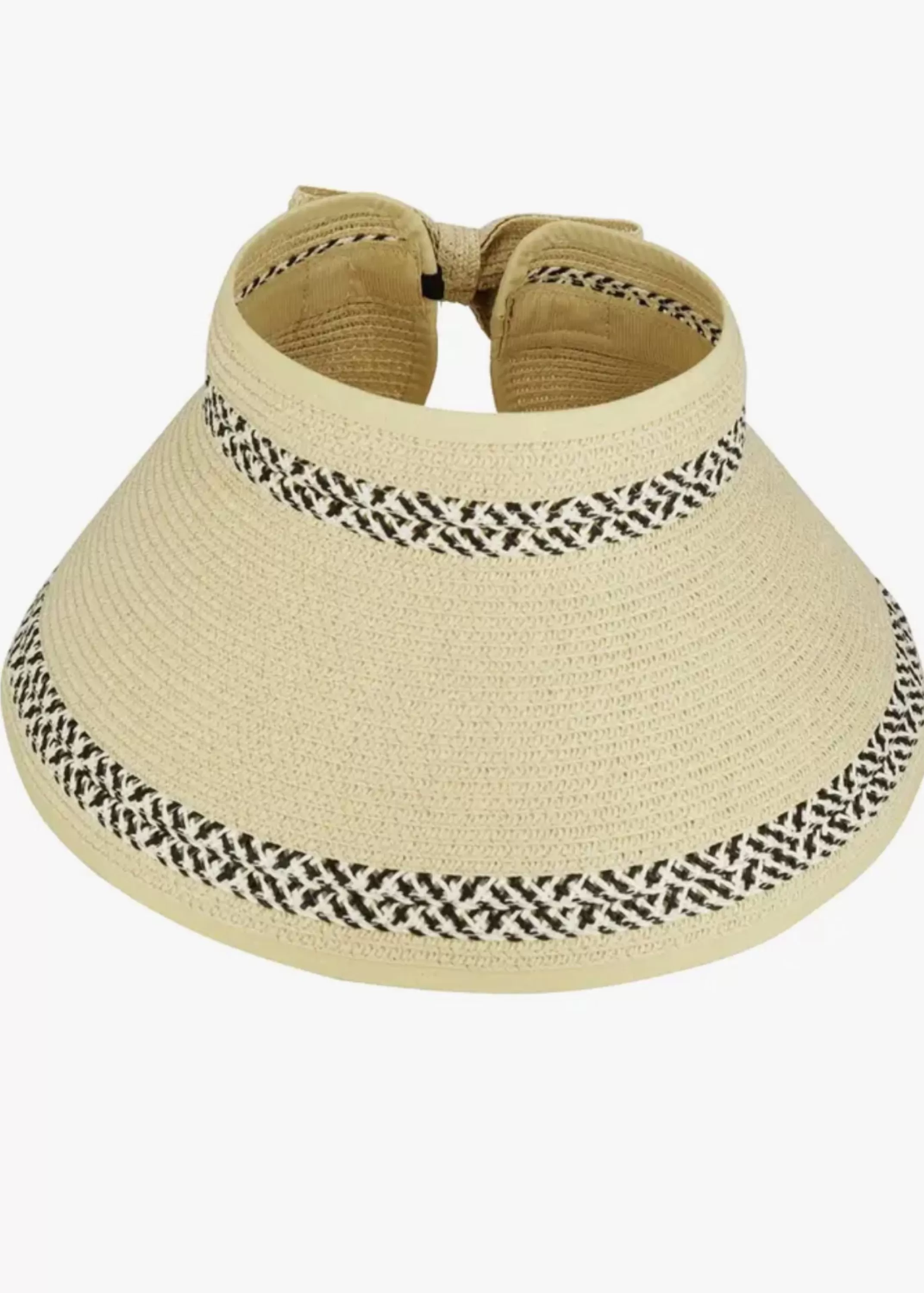 New Straw Two Pattern Roll Up Sun Visor Women Accessories