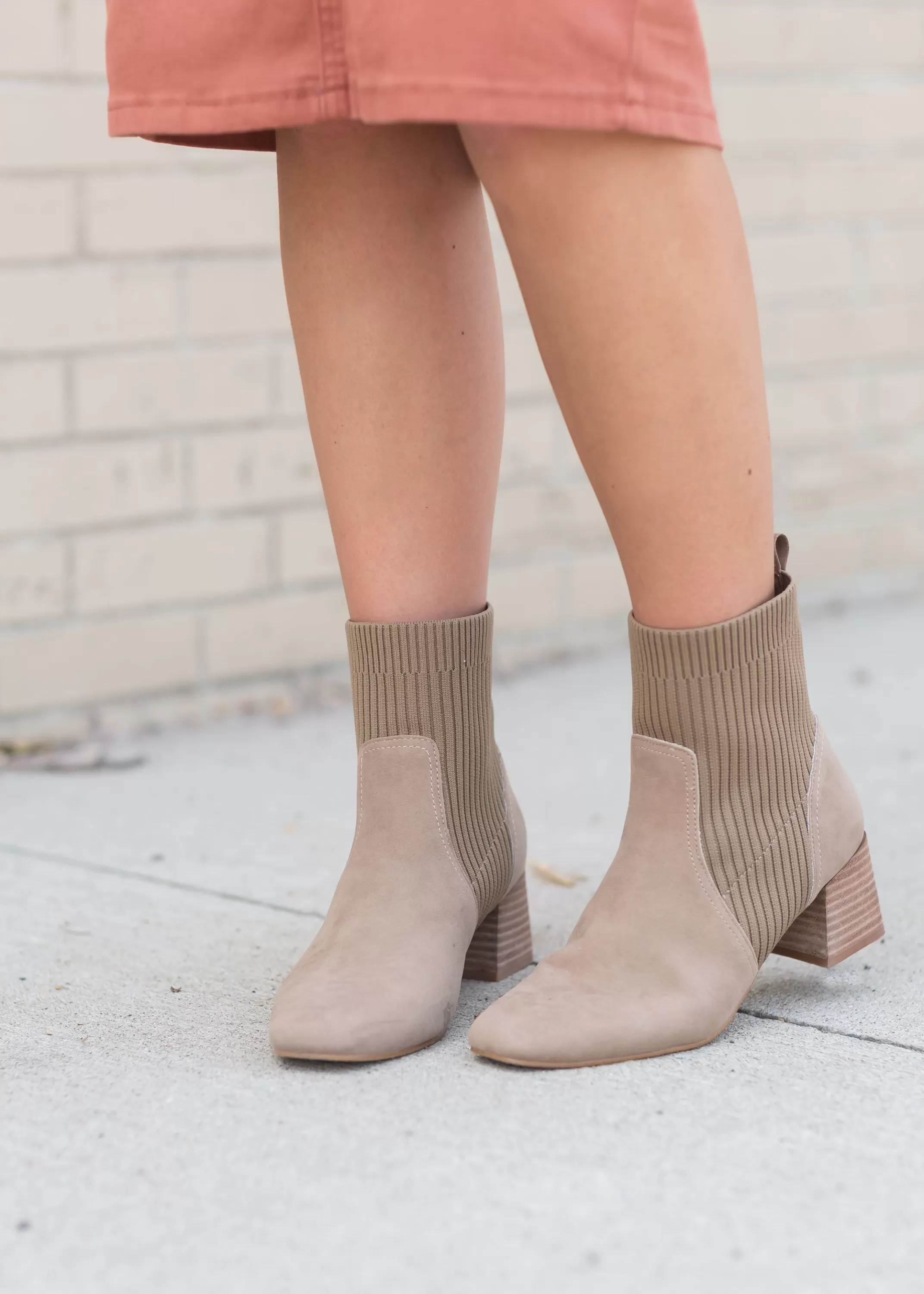 Flash Sale The Geraldine Suede Taupe Bootie Women Shoes