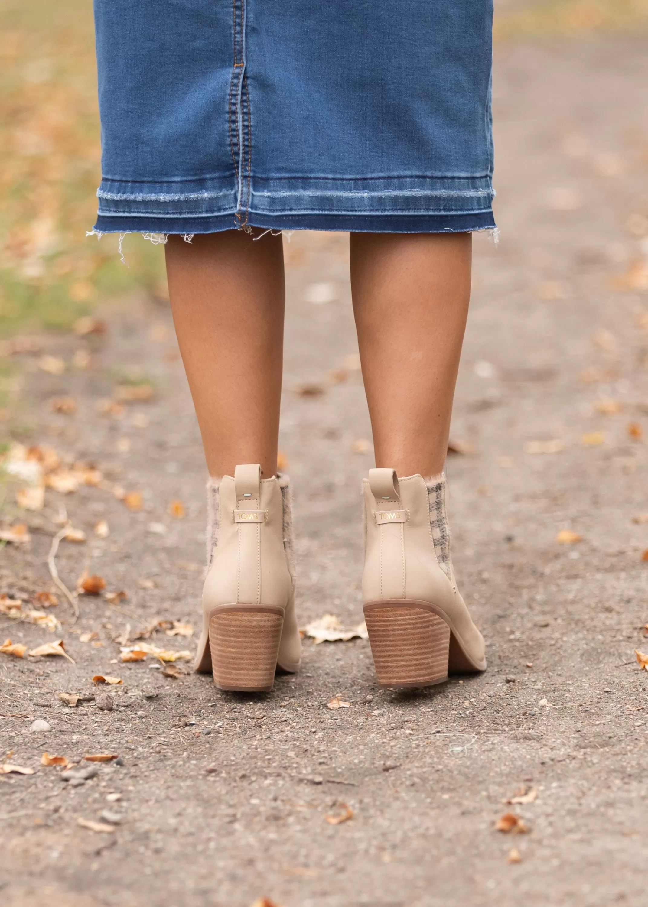 Discount ® Everly Taupe + Plaid Bootie Women Shoes