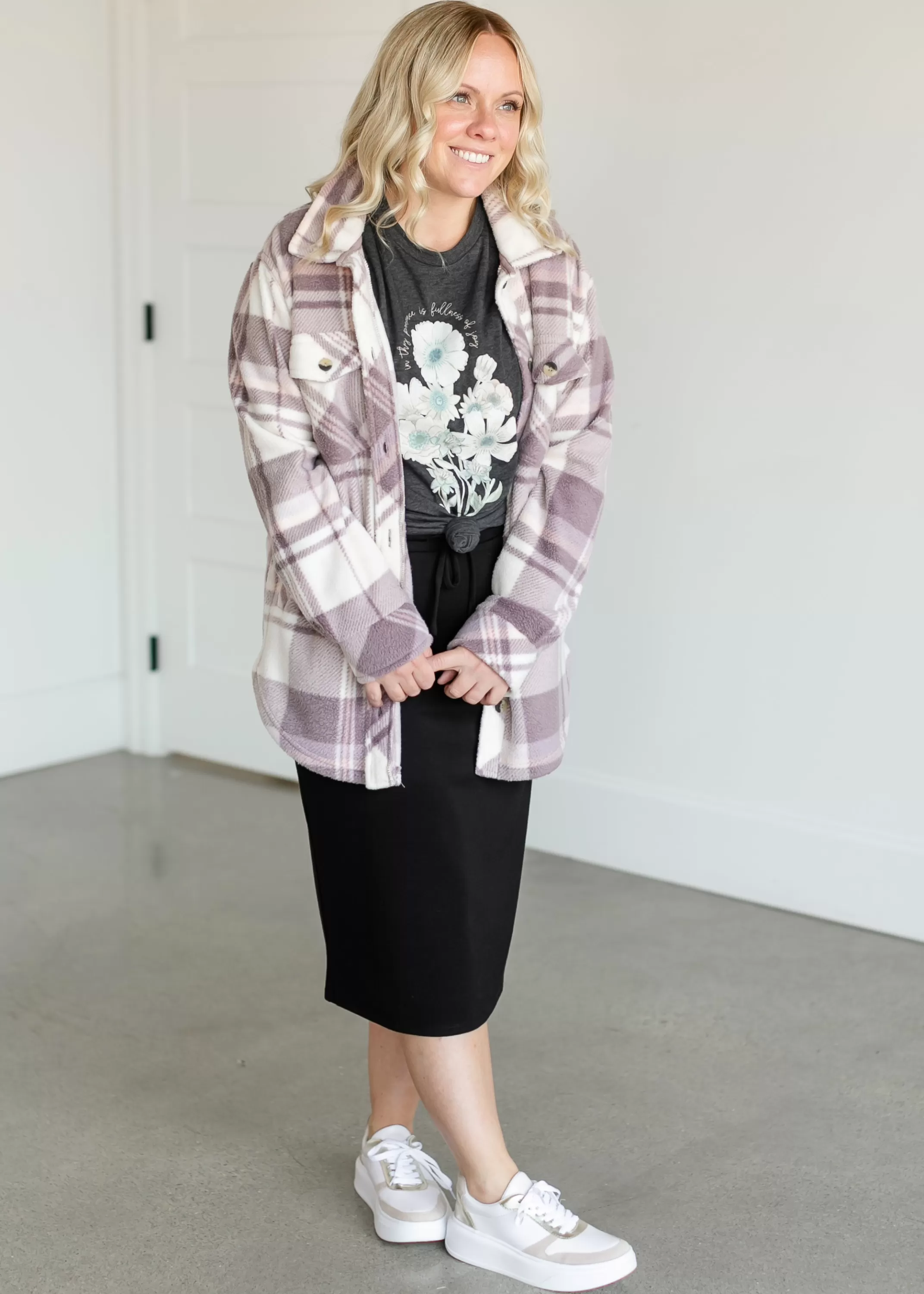Outlet Tullis Plaid Button Up Jacket Women Nursing Friendly